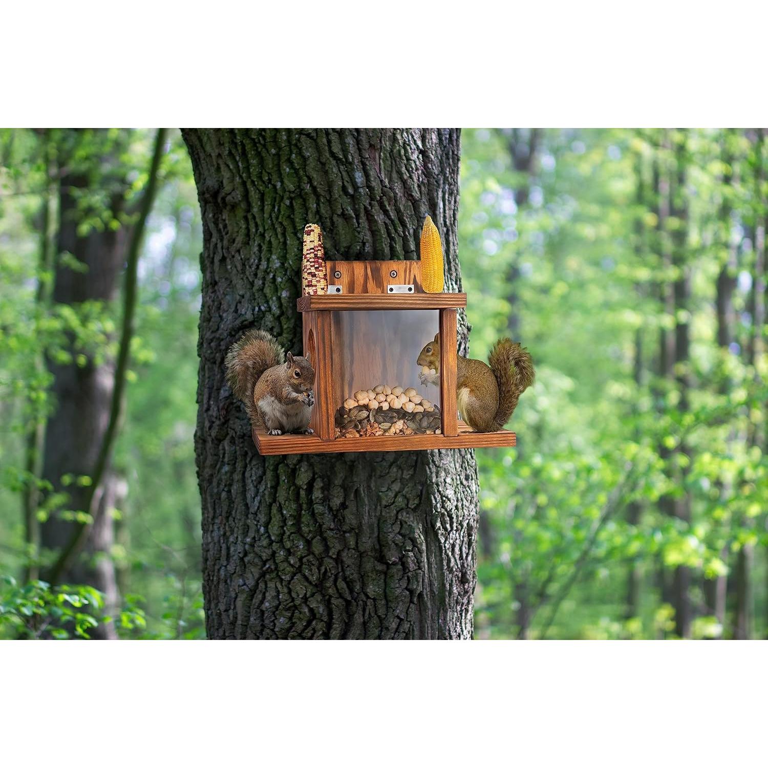 Comedero para Ardillas MIXUMON de Madera 33cm - Estilo 1