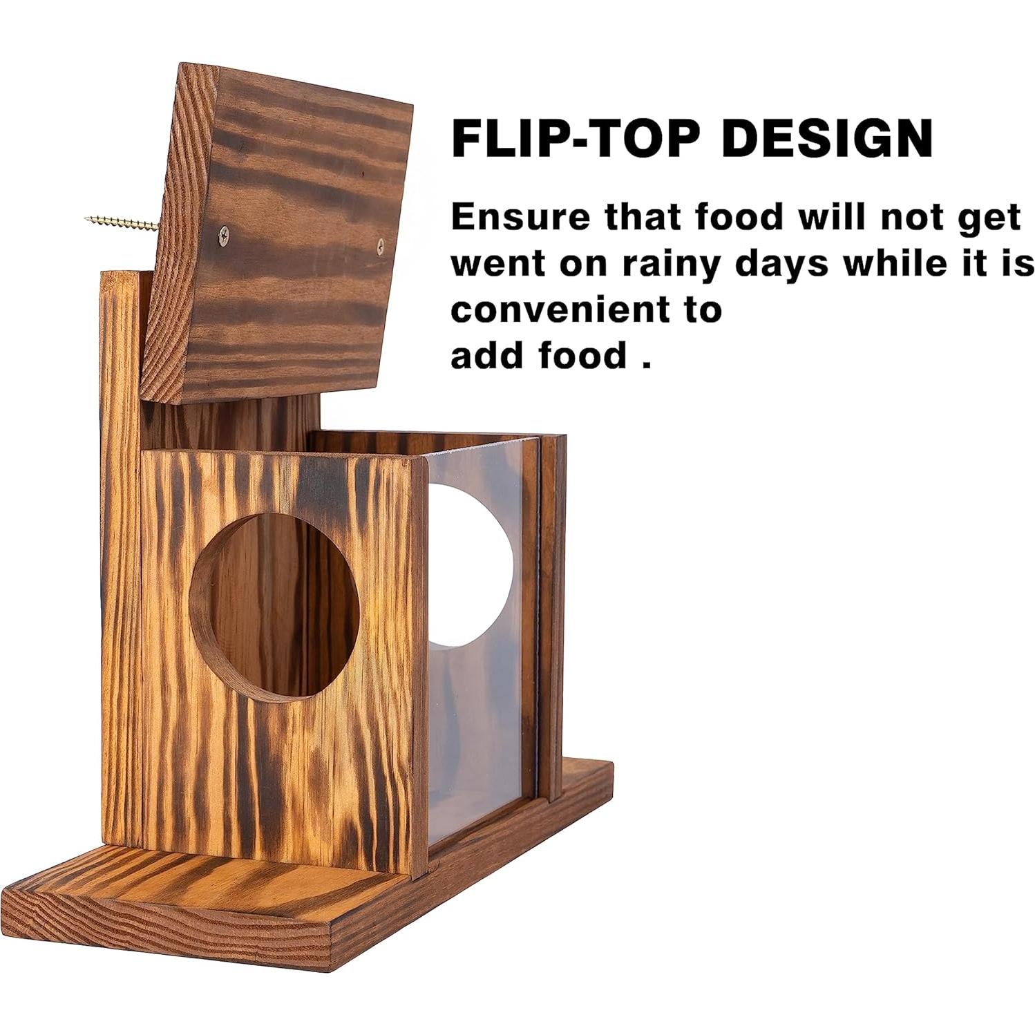 Comedero para Ardillas MIXUMON de Madera 33cm - Estilo 1