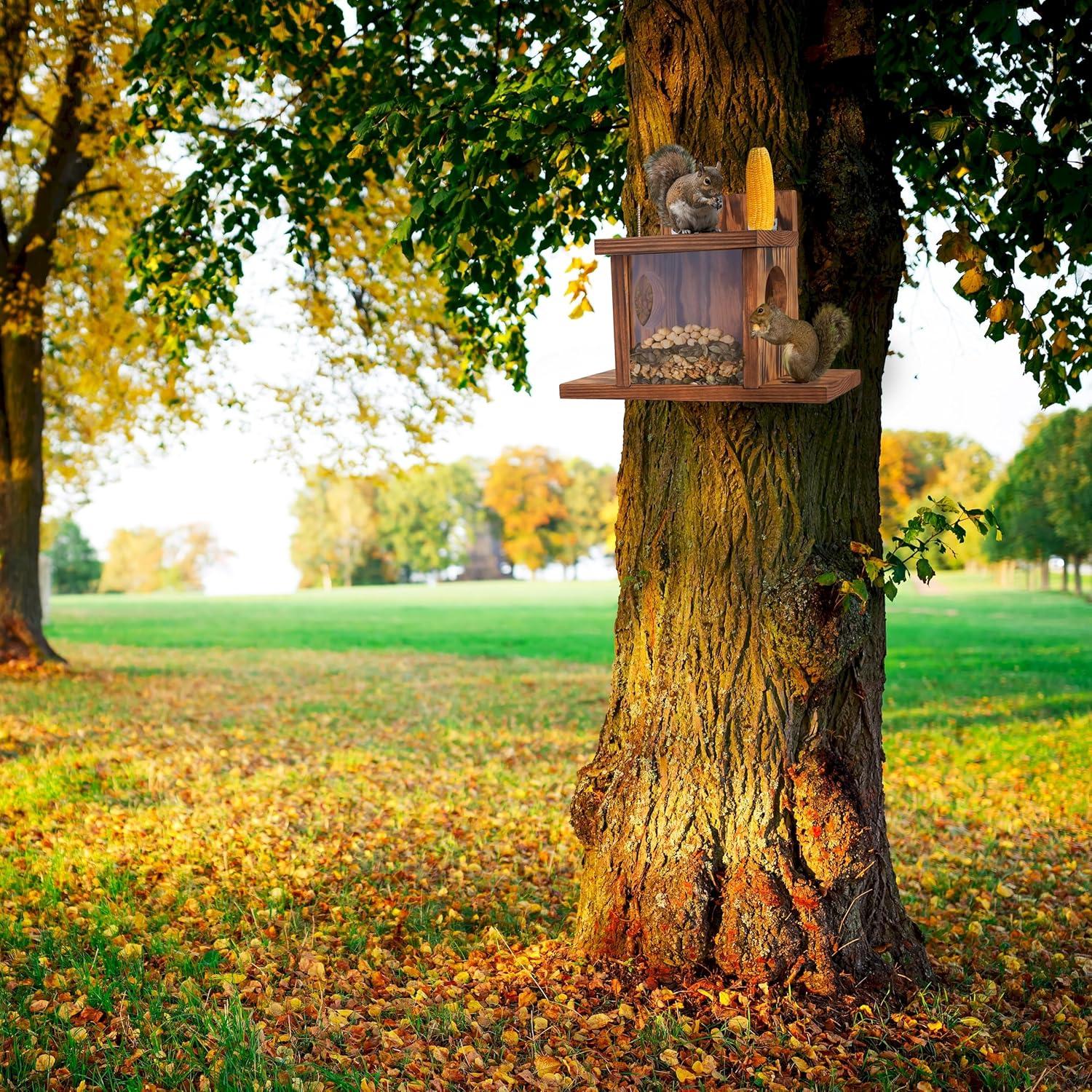 Comedero para Ardillas MIXUMON de Madera 33cm - Estilo 1