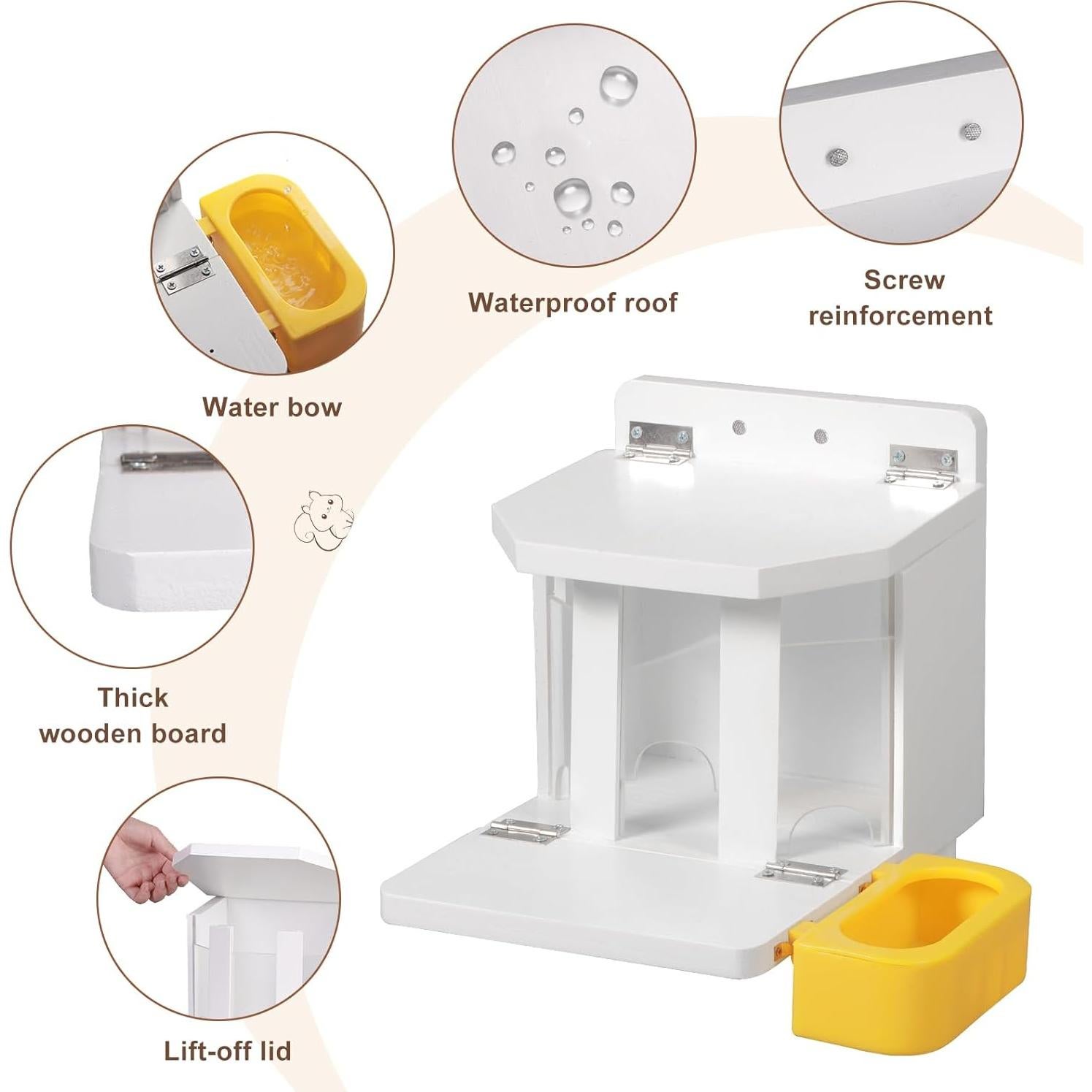 Comedero para Ardillas MIXXIDEA de Madera 3.6kg con Agua