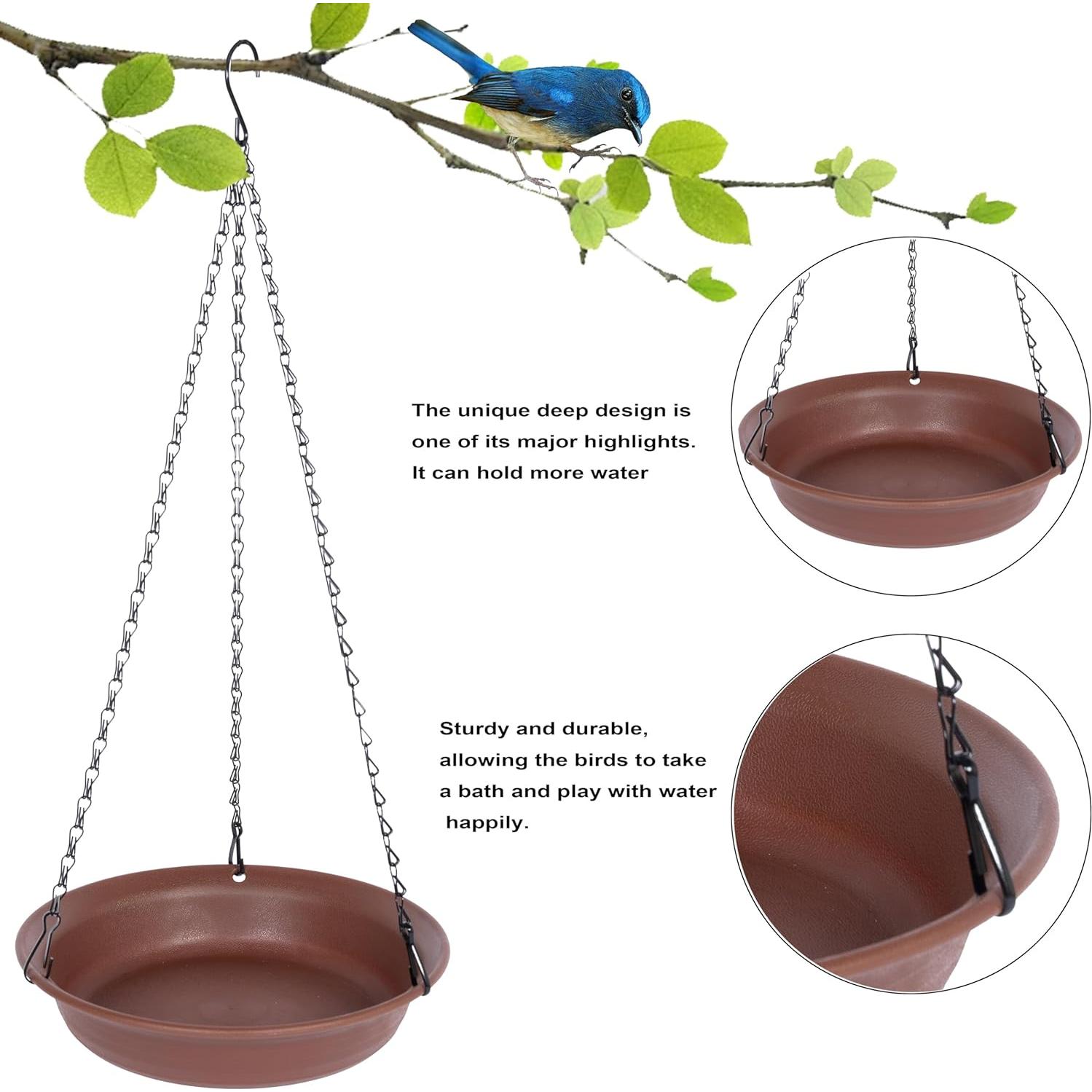 Bañera de Aves Colgante VUWEZ 30.48 cm Chocolate - 2 Paquete