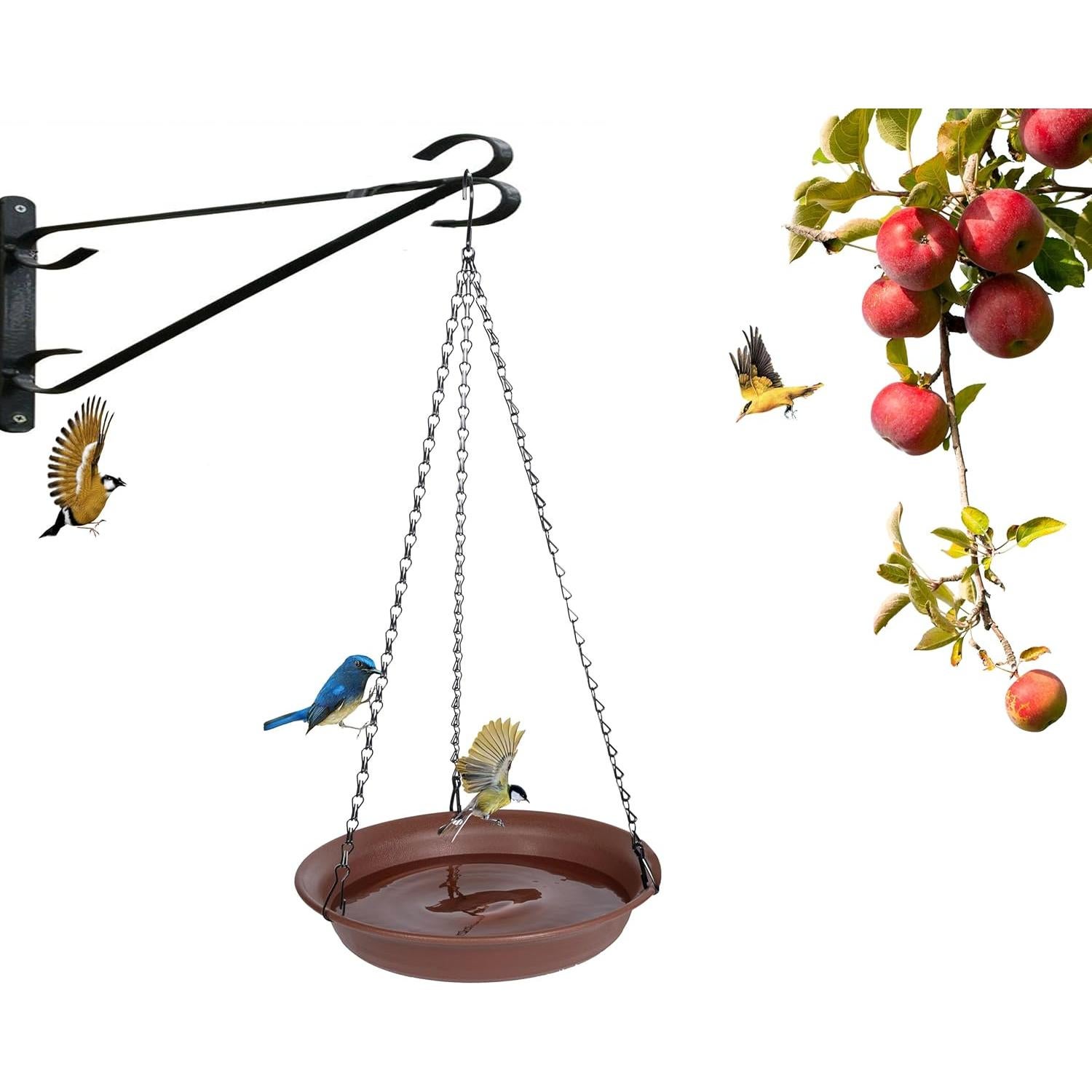 Bañera de Aves Colgante VUWEZ 30.48 cm Chocolate - 2 Paquete