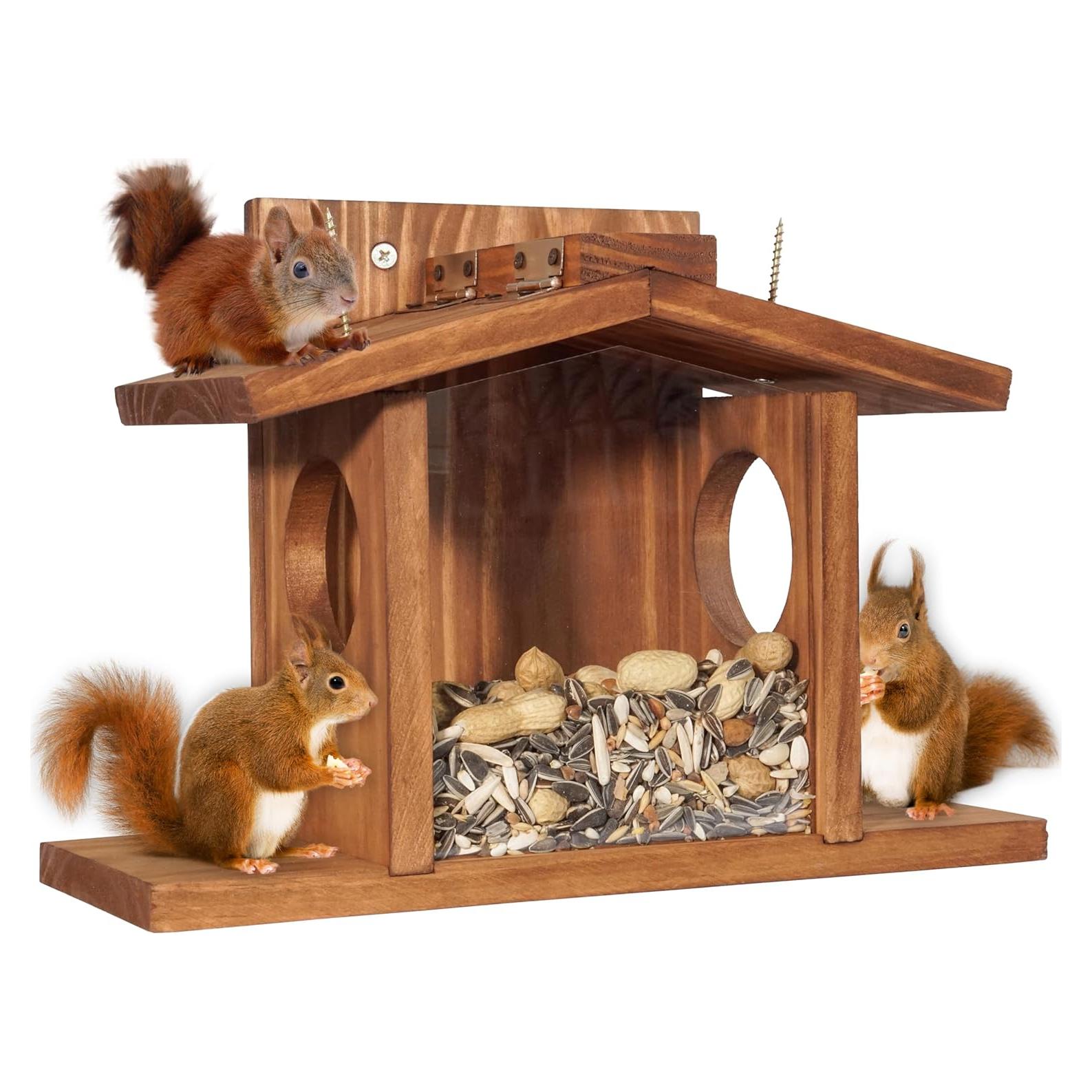 Comedero para Ardillas MIXUMON de Madera 5L - Estilo 2