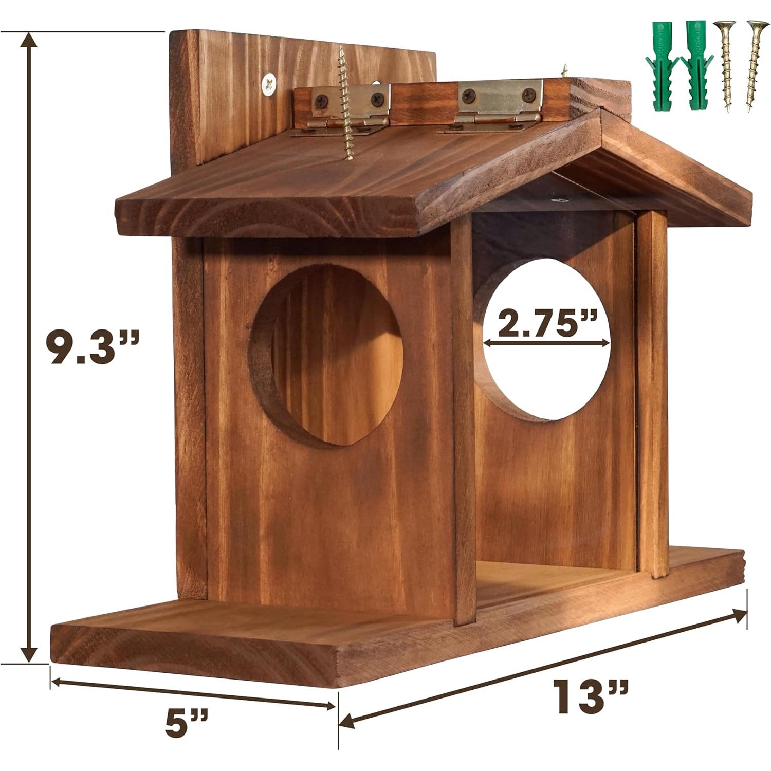 Comedero para Ardillas MIXUMON de Madera 5L - Estilo 2