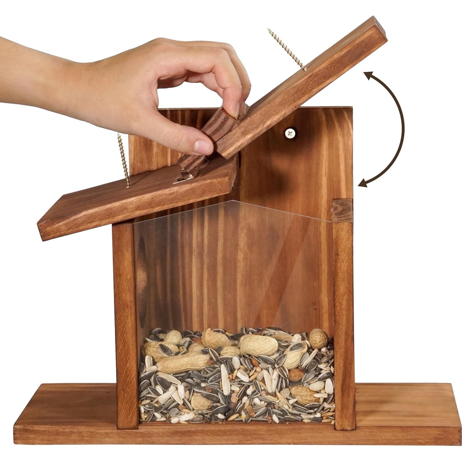 Comedero para Ardillas MIXUMON de Madera 5L - Estilo 2