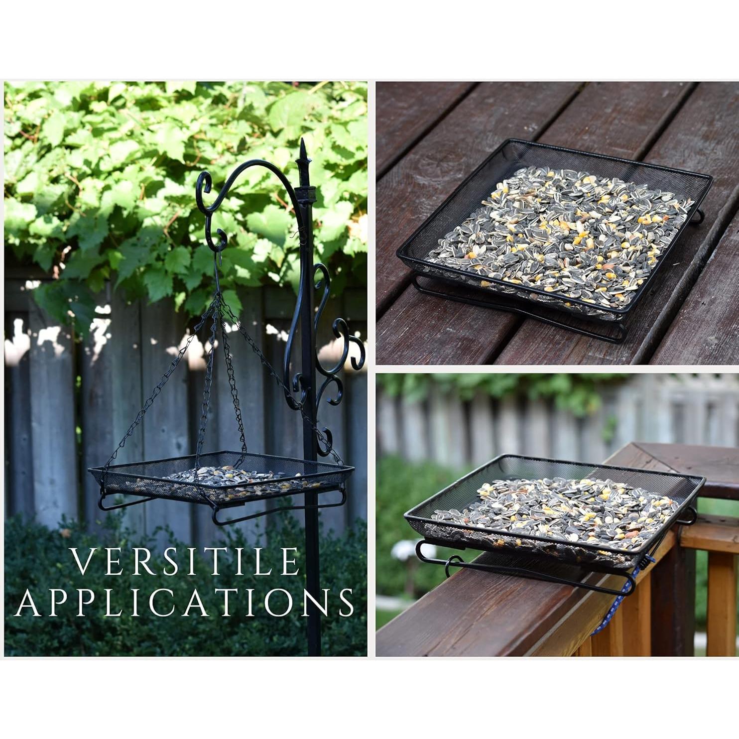 Bandeja Alimentador de Aves JOSANLO Metal Negro 60 cm