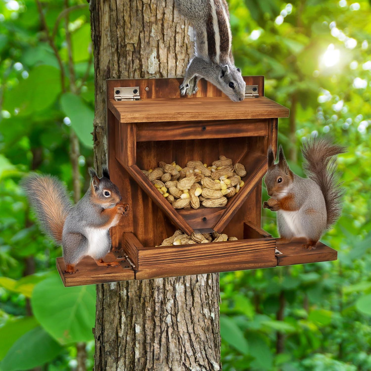 Comedero para Ardillas MIXUMON de Madera 29.5x16.5cm