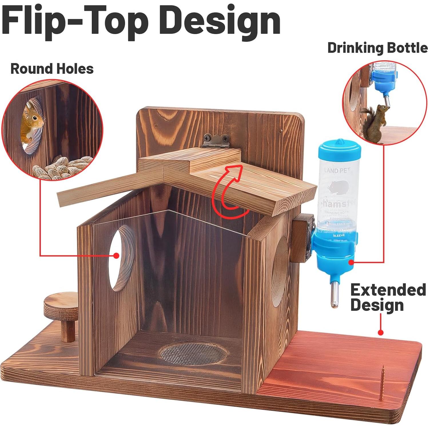 Comedero para Ardillas DAZUINIAO con Agua y Mazorcas 39.88x17.78cm
