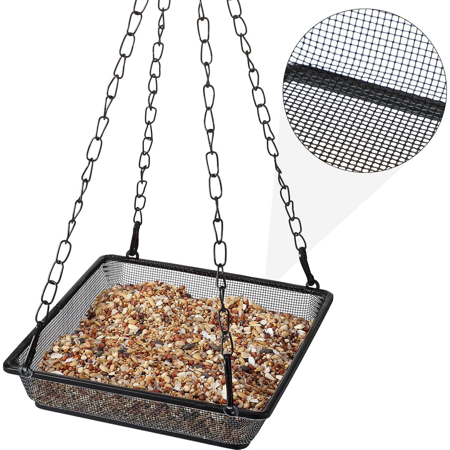 Bandeja de Comedero para Aves Patelai 2 Piezas Metal 18x18cm