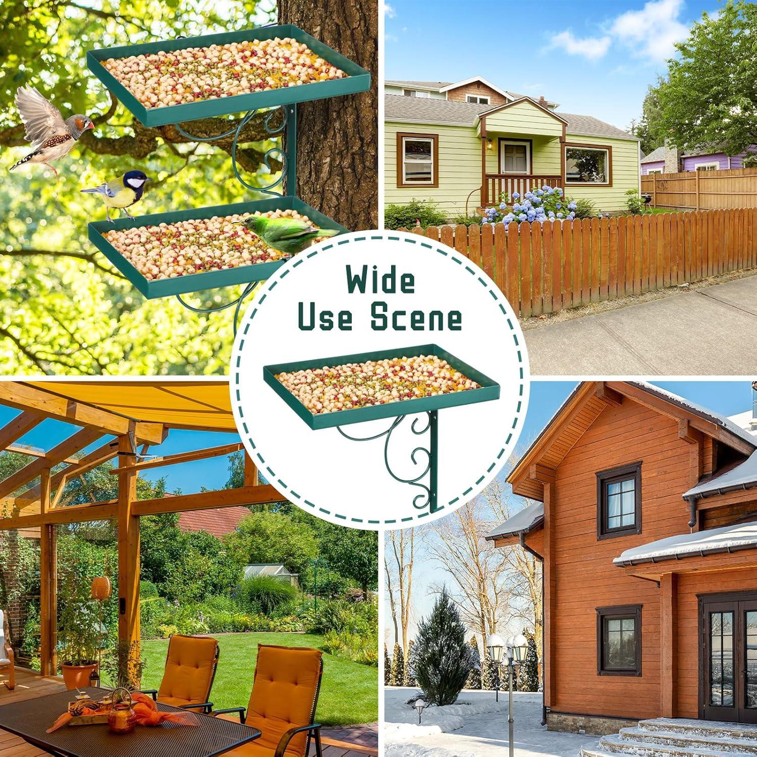 Comedero para Aves Abbylike 2 Piezas Hierro Verde 26x18cm