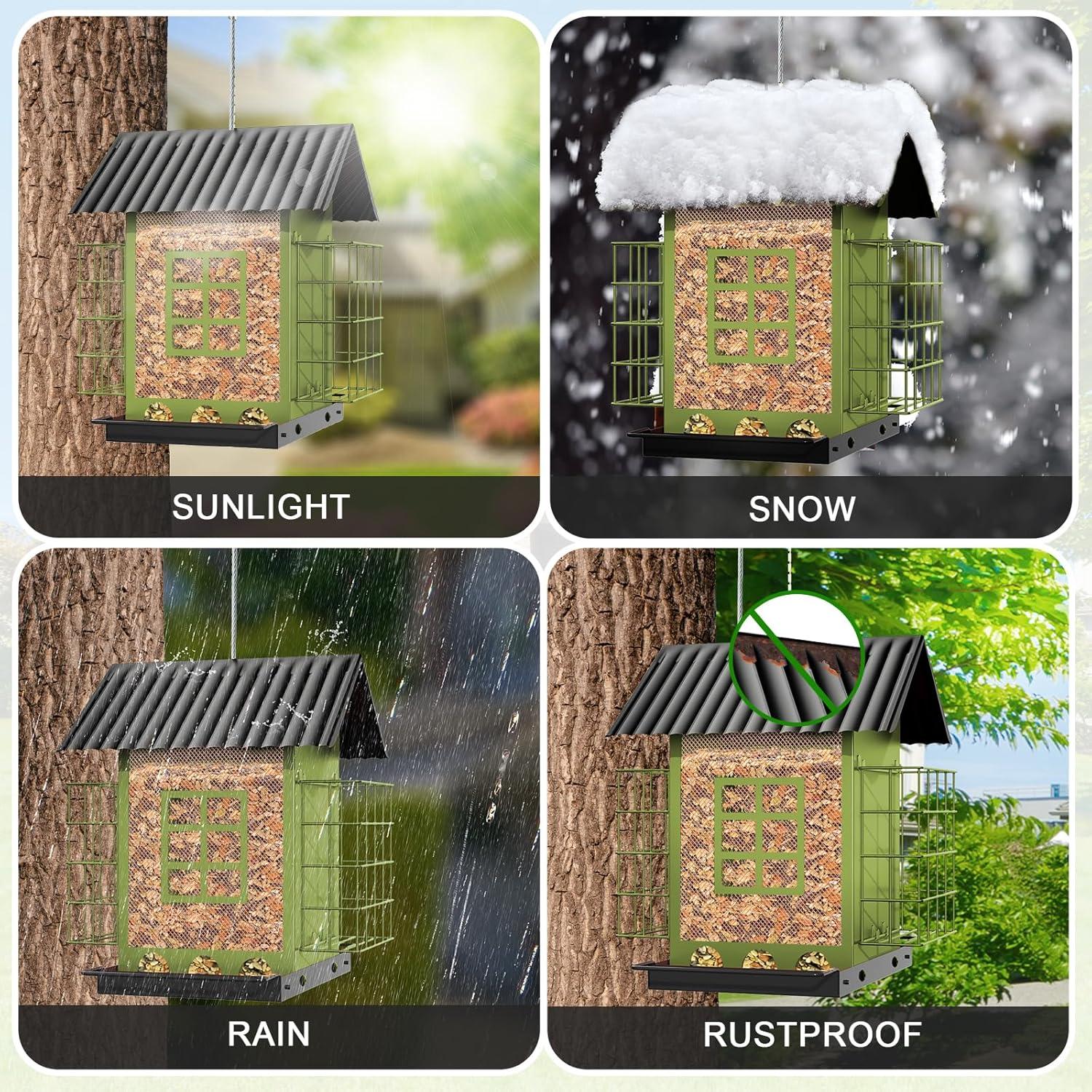 Comedero para Aves Colgante FlowaFoli Metal Verde 1.67kg