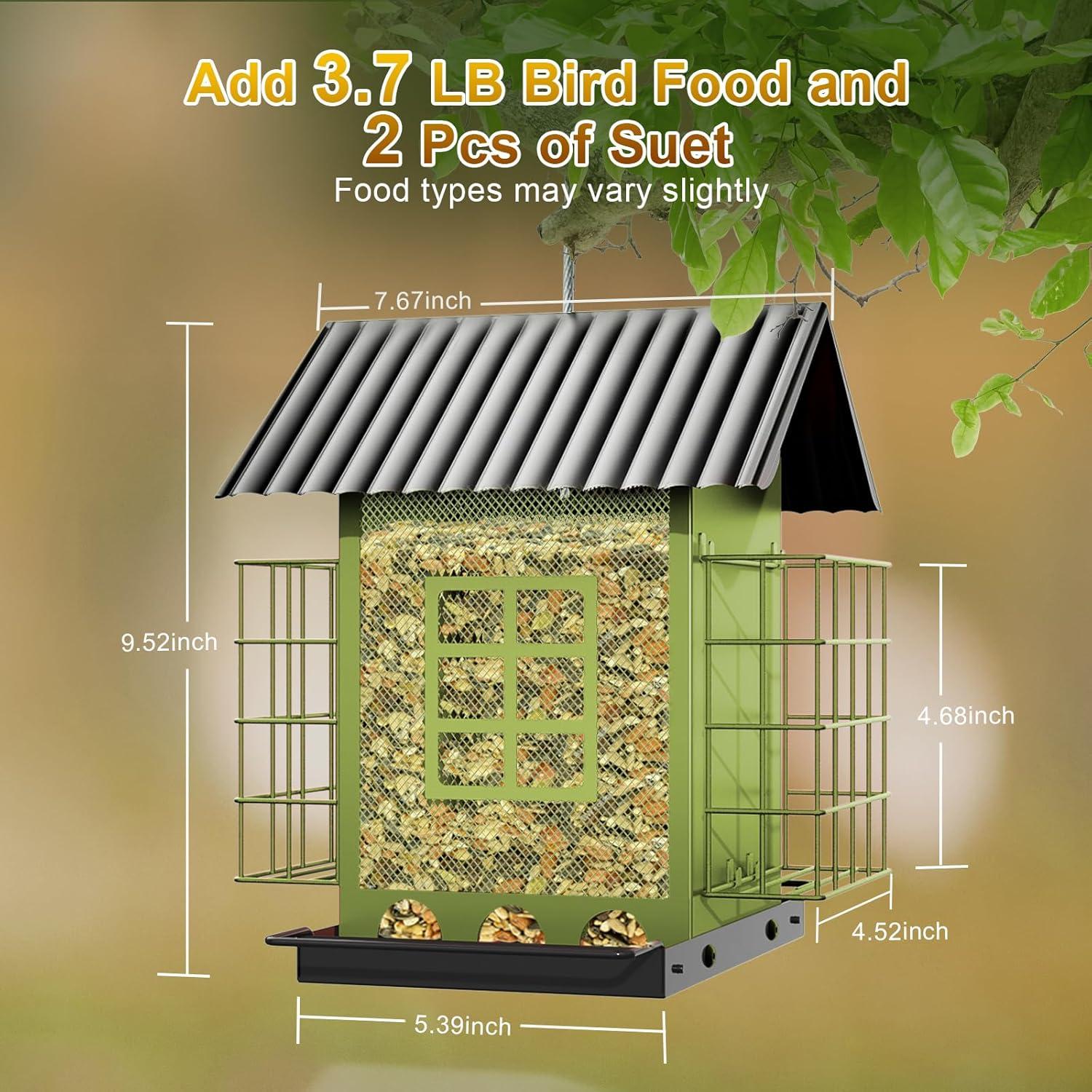 Comedero para Aves Colgante FlowaFoli Metal Verde 1.67kg