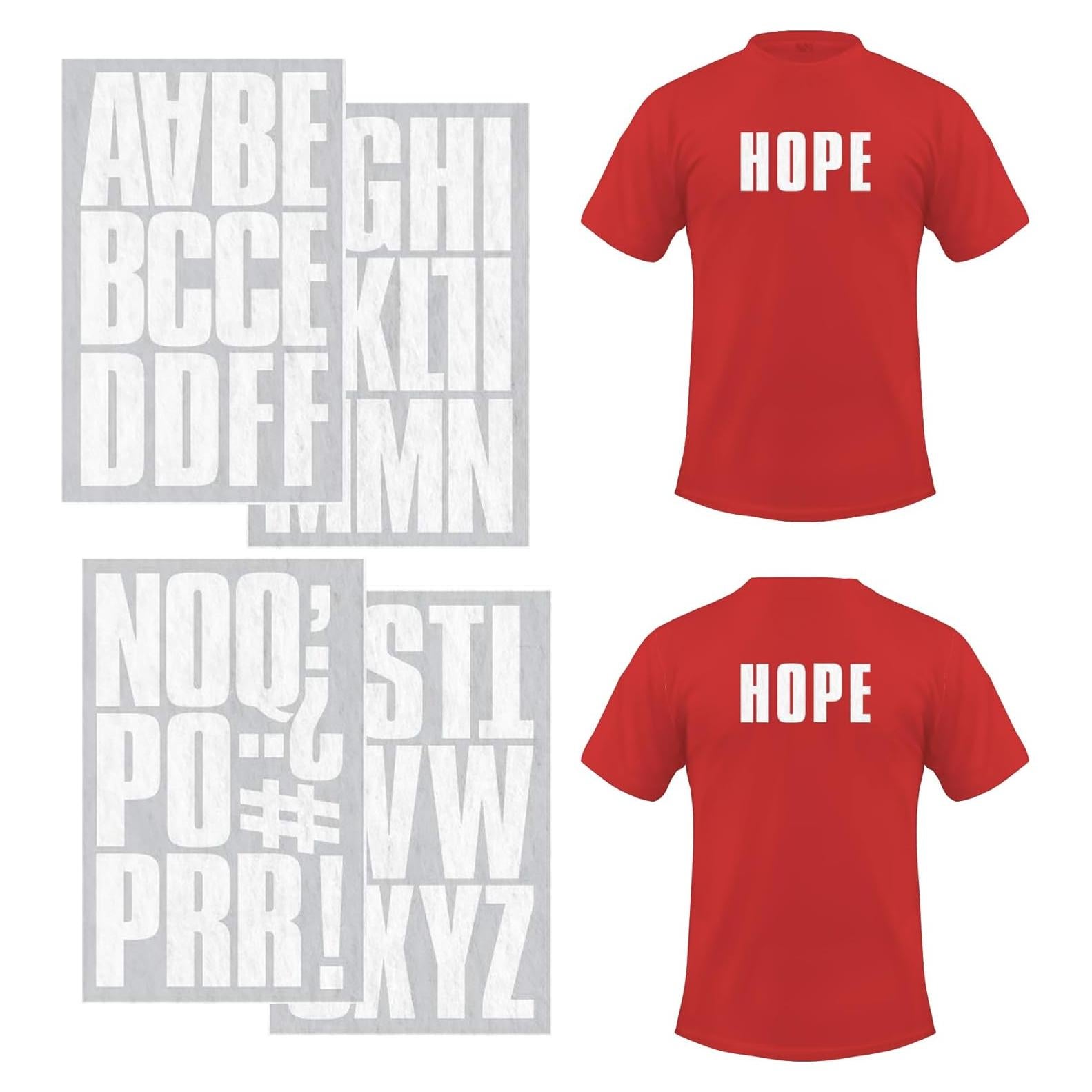 51 Letras Termoadhesivas S.E.I Blancas 7.6 cm para Ropa