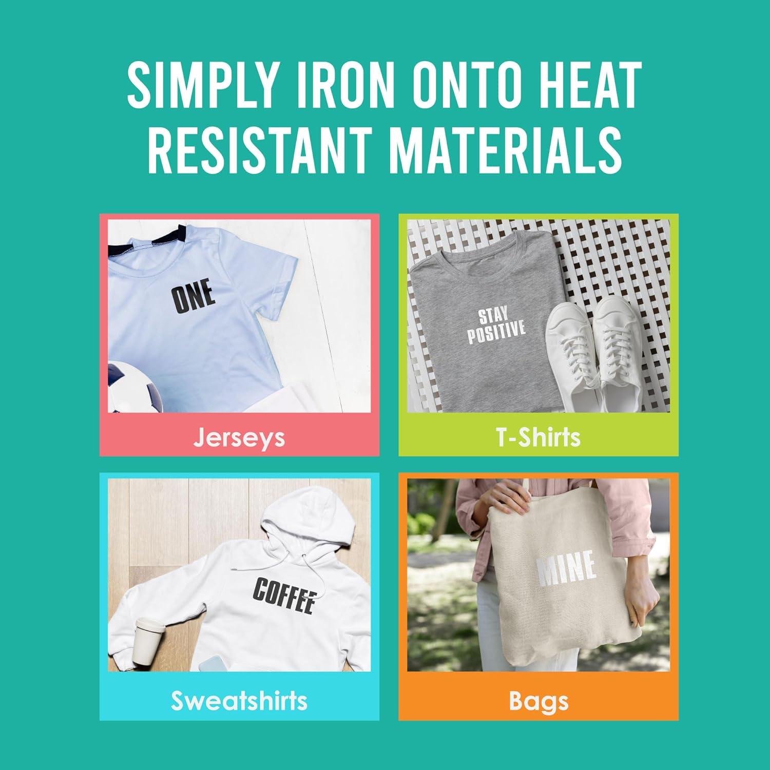 51 Letras Termoadhesivas S.E.I Blancas 7.6 cm para Ropa