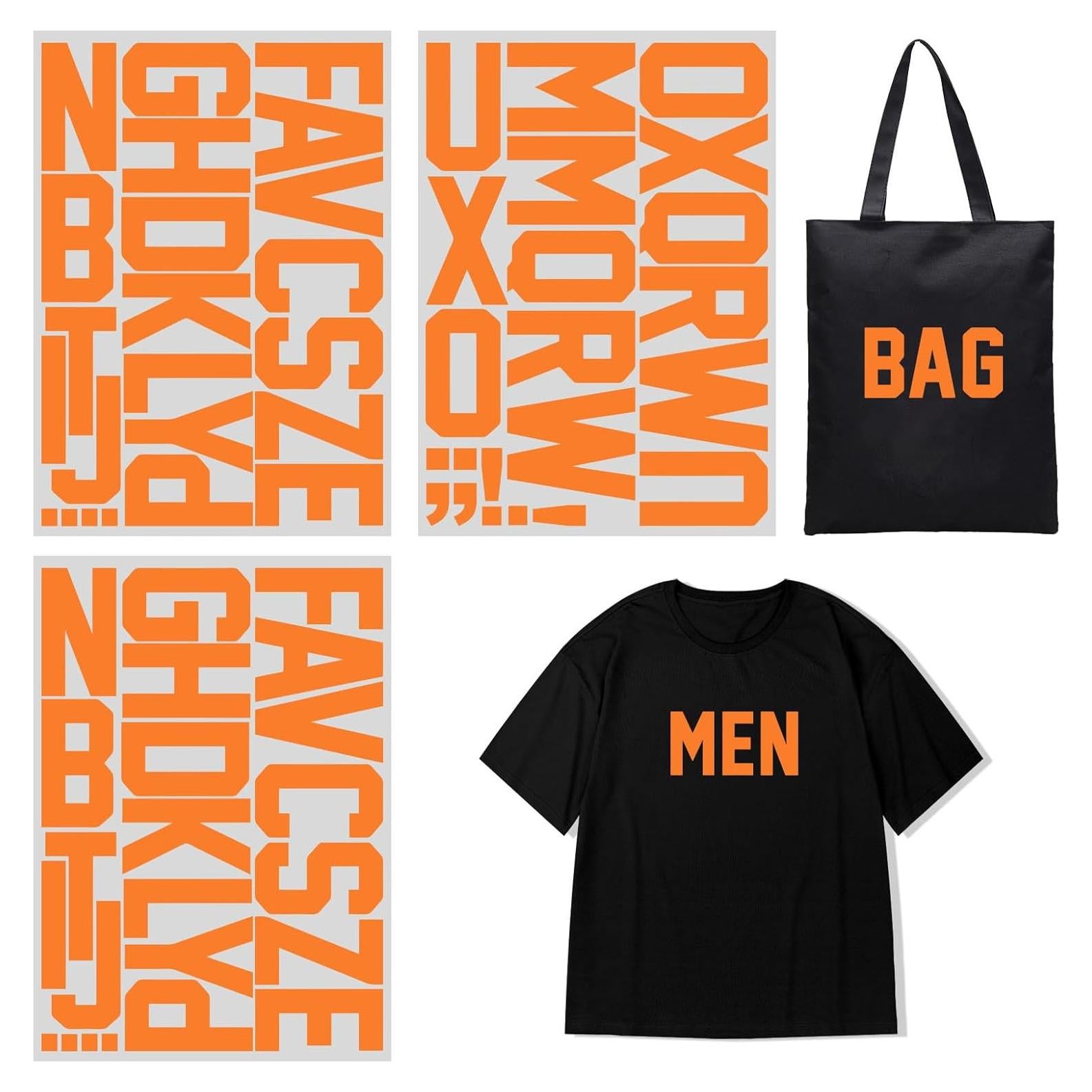 Letras de Transferencia de Calor Yiootop 3 Pulgadas Naranja