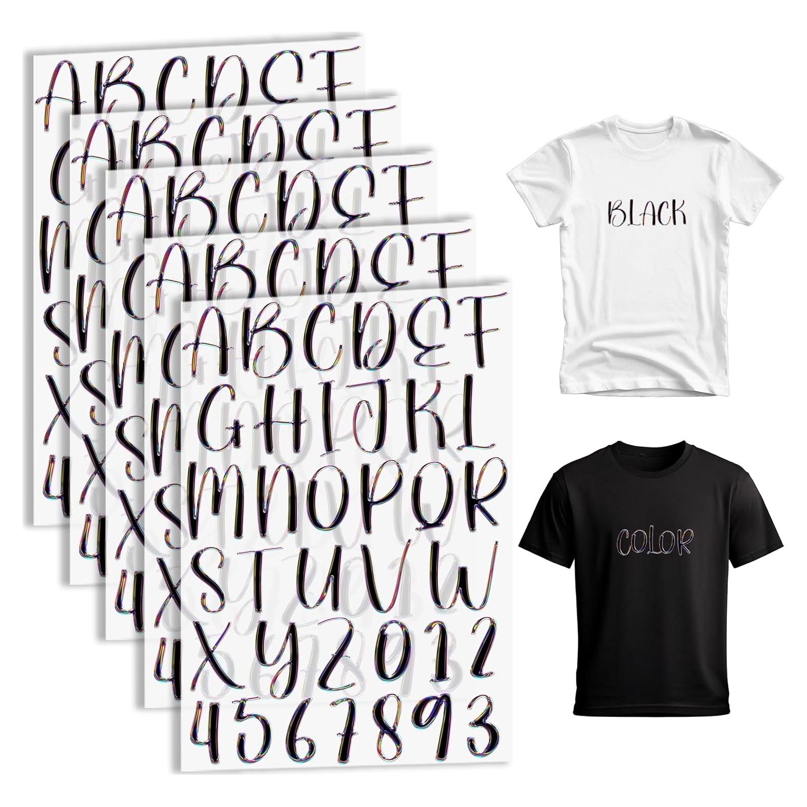 5 Hojas Letras y Números para Planchar Dolmifapro DIY