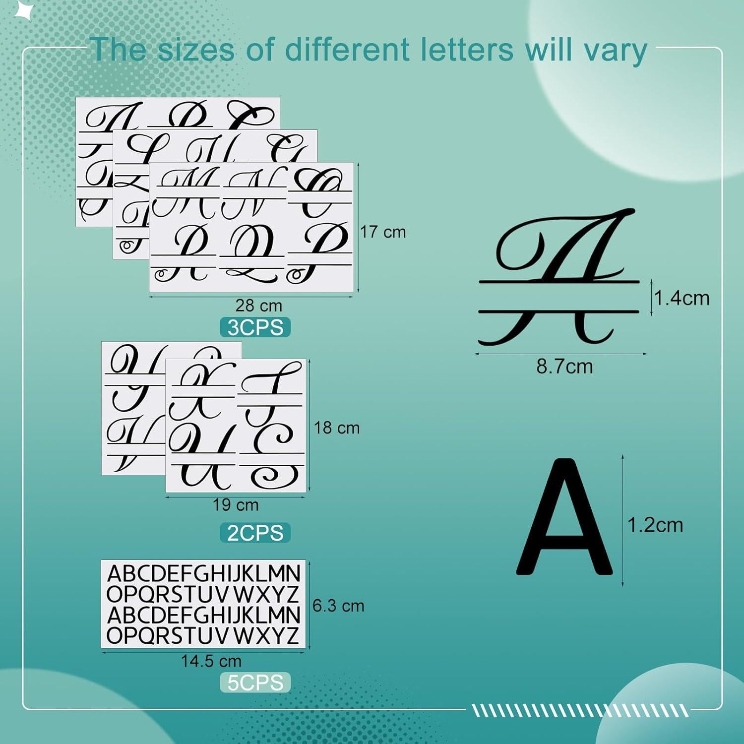 Pegatinas de Letras Planas Glenmal para Transferencia de Calor