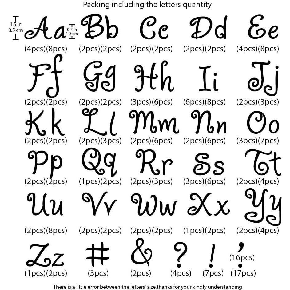 Letras de Transferencia Magfok 1.5" Flock para Tela - 5 Hojas Blancas