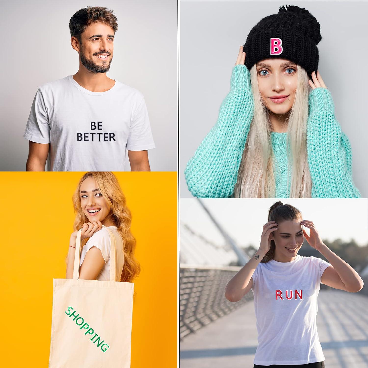 Parches Bordados Letras y Números GUYI 72 Piezas Negro