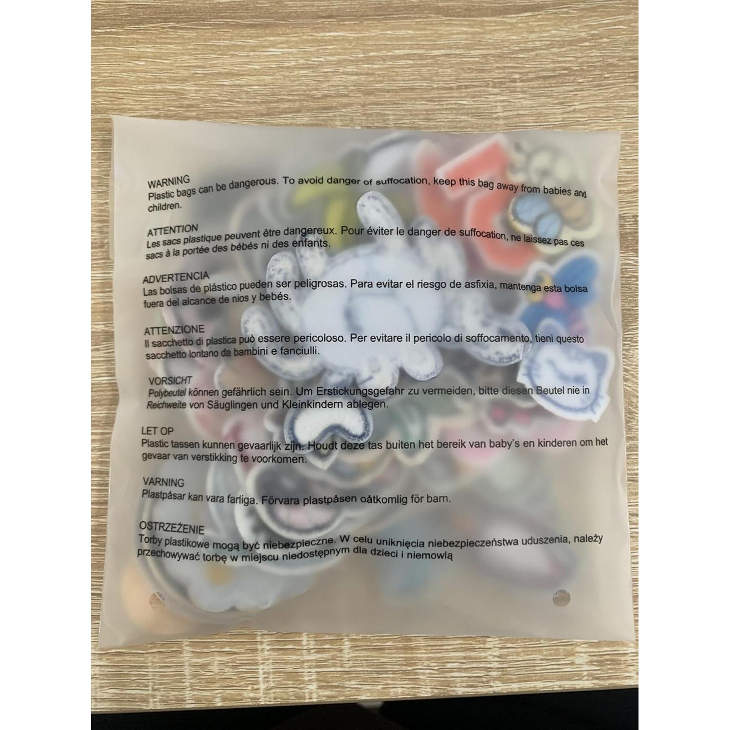 Parches Bordados Letras y Números GUYI 72 Piezas Negro