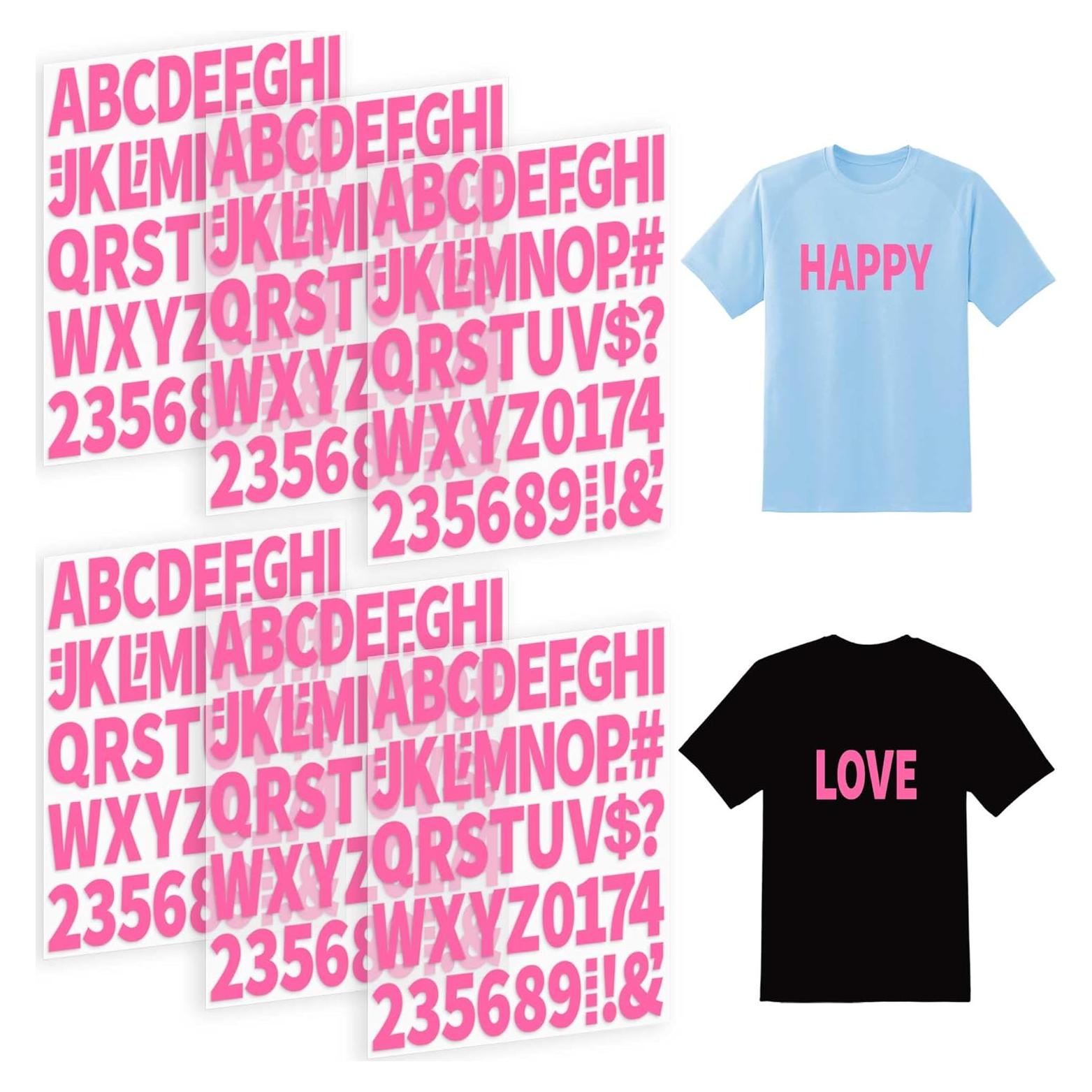 Juego de Letras y Números Termoadhesivos Metsyth 306 Pcs Rosa