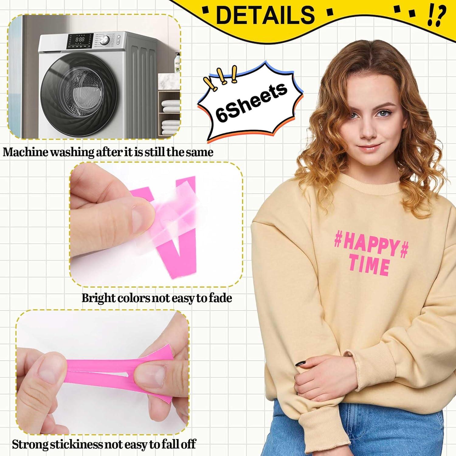 Juego de Letras y Números Termoadhesivos Metsyth 306 Pcs Rosa