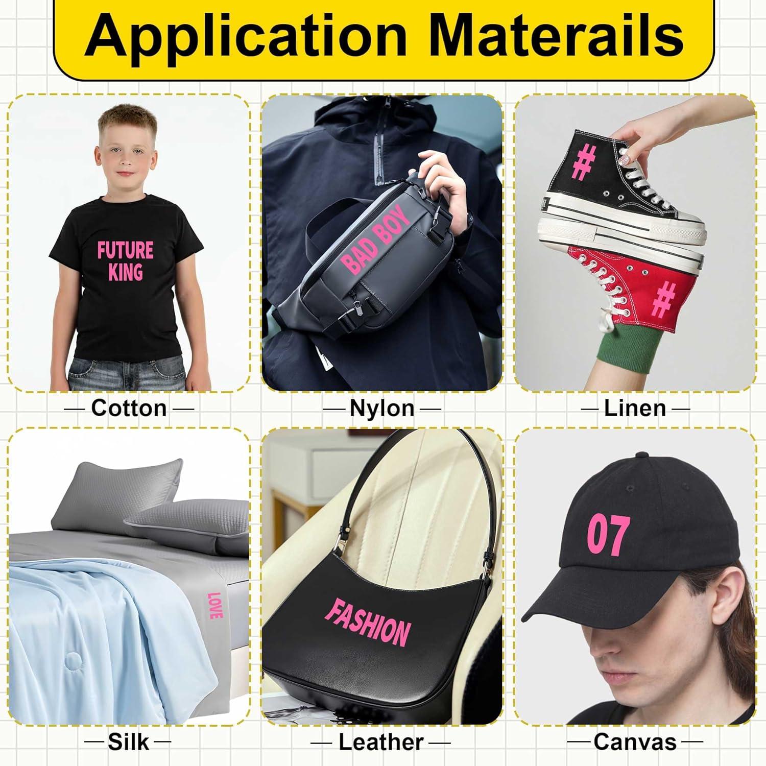 Juego de Letras y Números Termoadhesivos Metsyth 306 Pcs Rosa