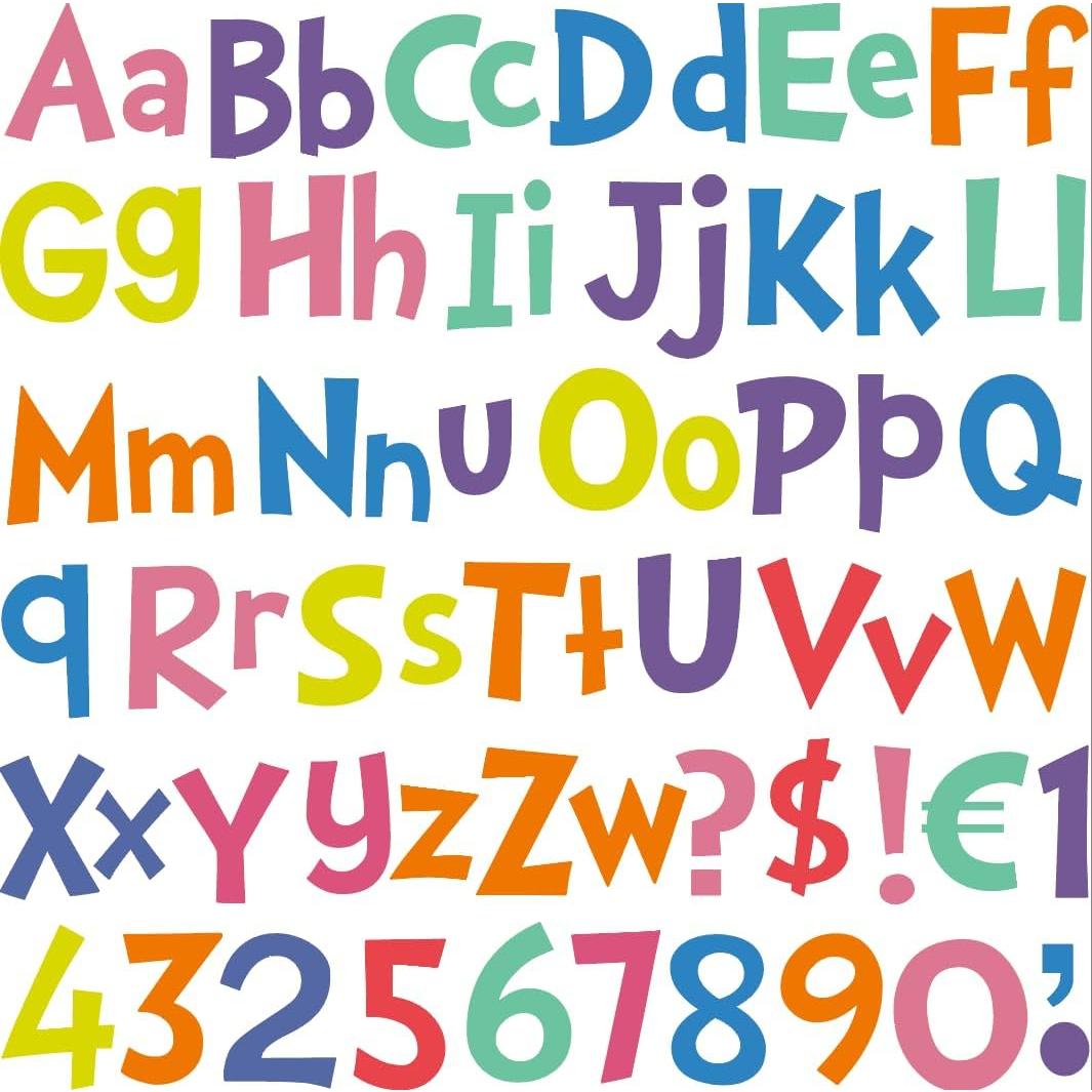 Carteles de Hierro Coloridos Fanbay 268 Letras y Números 5.08 cm