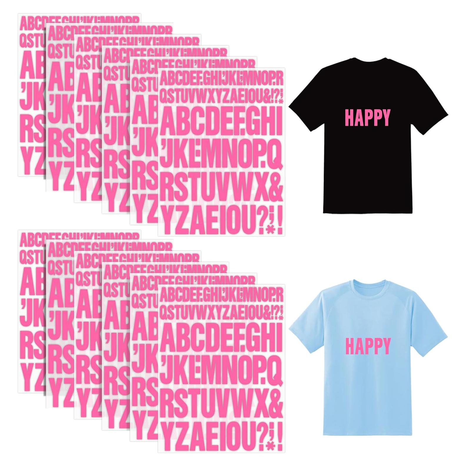 Letras Termoadhesivas Timenued 972 Piezas Rosa 1 y 2 Pulgadas