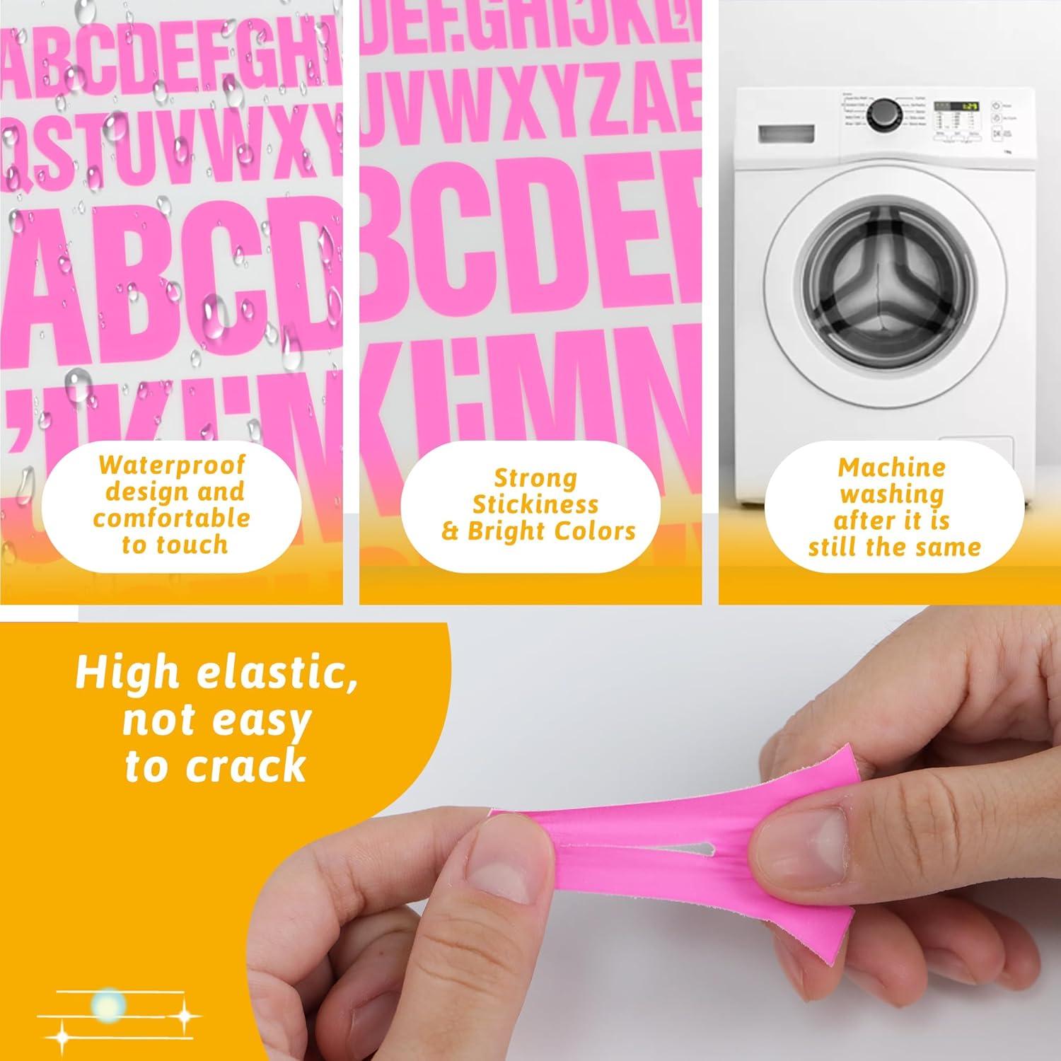 Letras Termoadhesivas Timenued 972 Piezas Rosa 1 y 2 Pulgadas