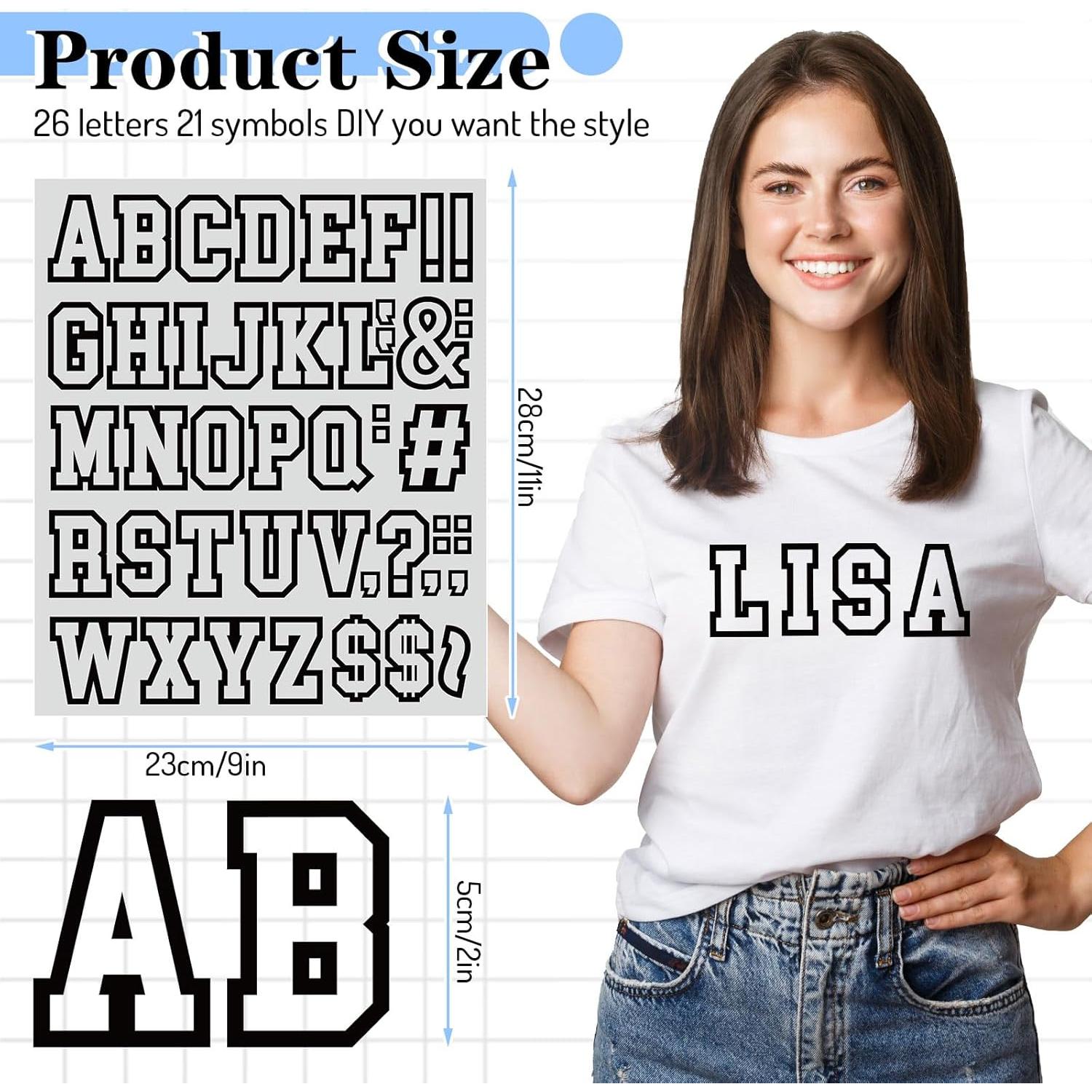 Letras Termoadhesivas Whaline 10 Hojas Vinilo 28x23 cm