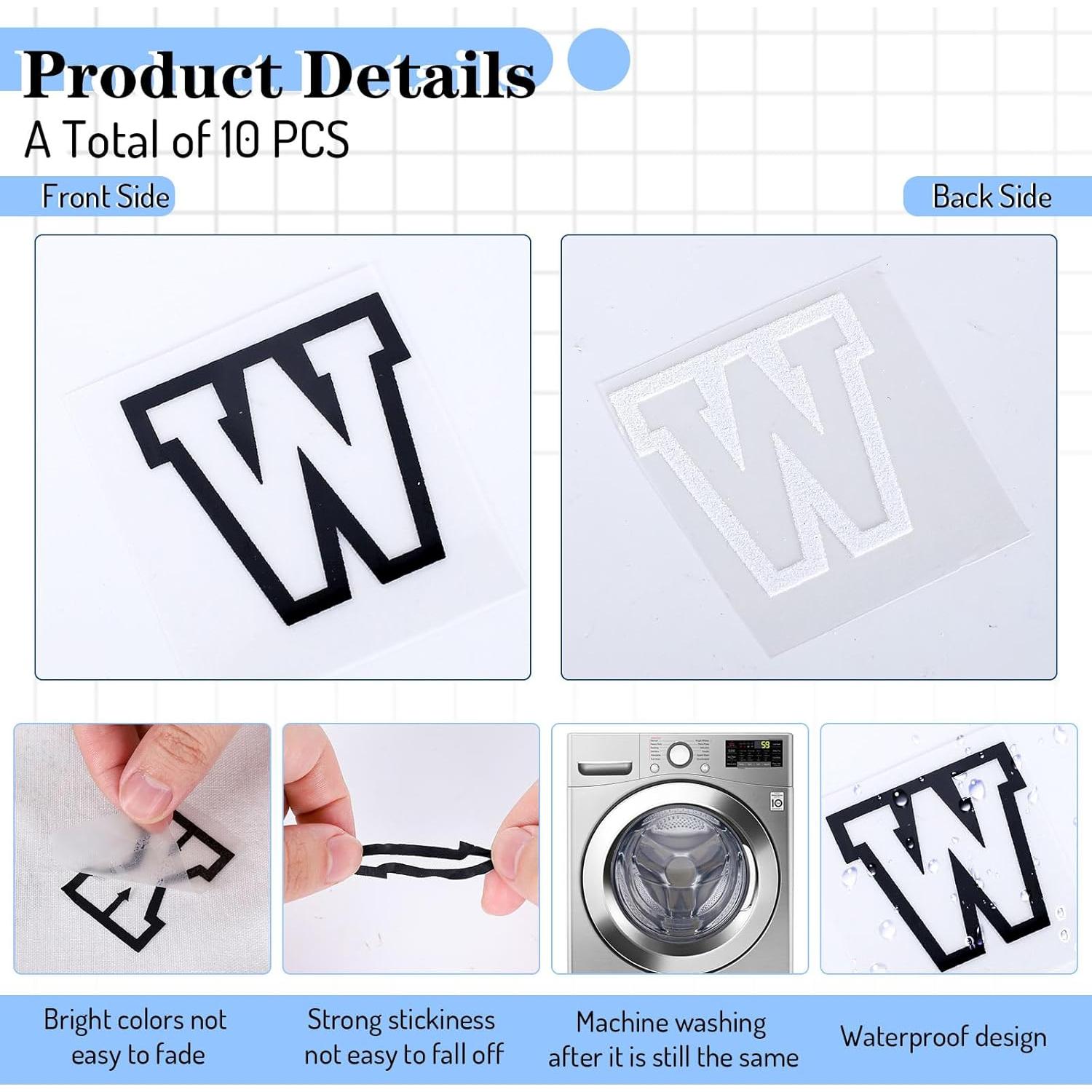 Letras Termoadhesivas Whaline 10 Hojas Vinilo 28x23 cm