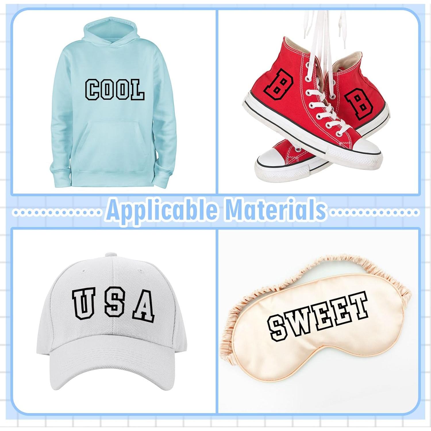 Letras Termoadhesivas Whaline 10 Hojas Vinilo 28x23 cm