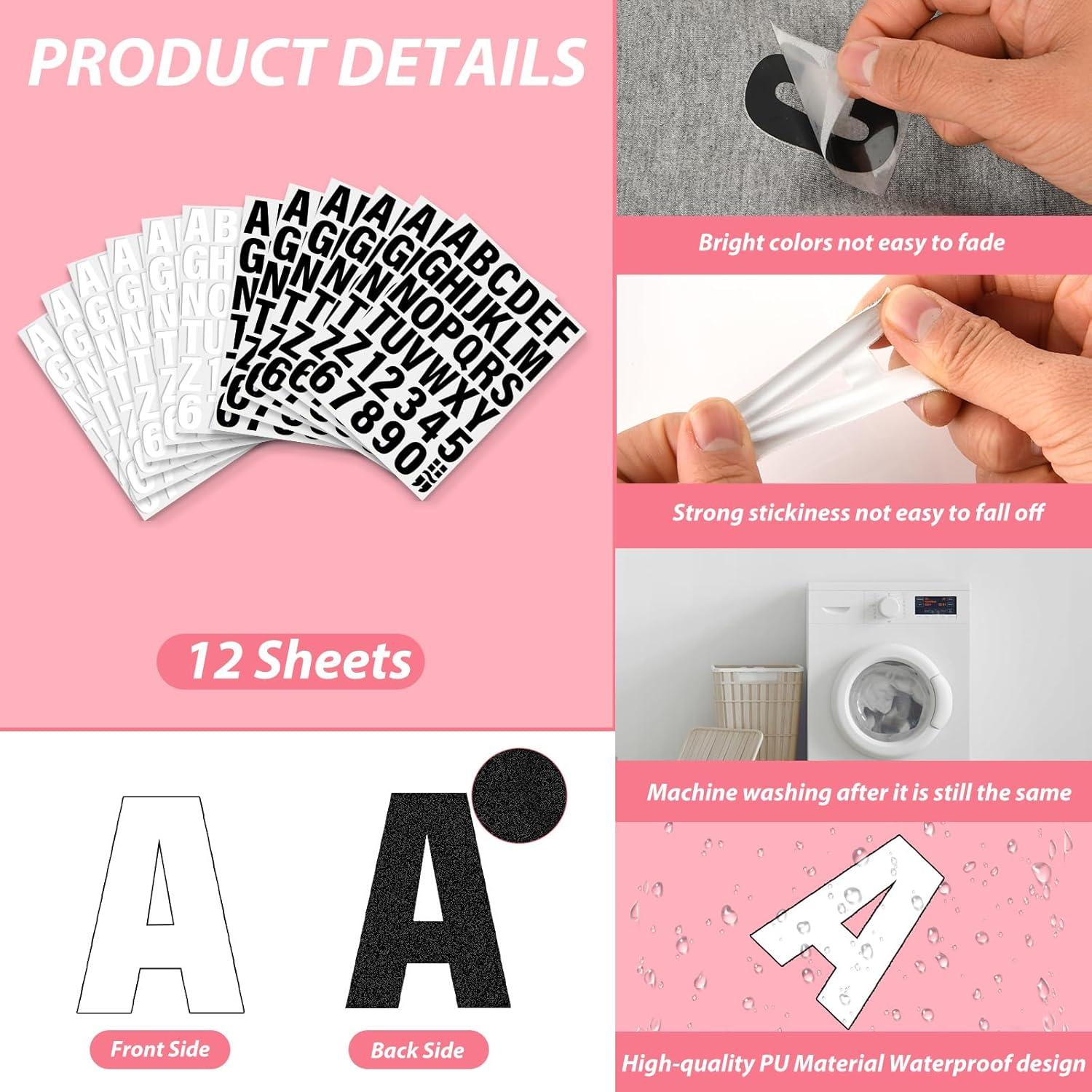 Letras y Números Termoadhesivos Sibba 588 Piezas 30.5x22 cm