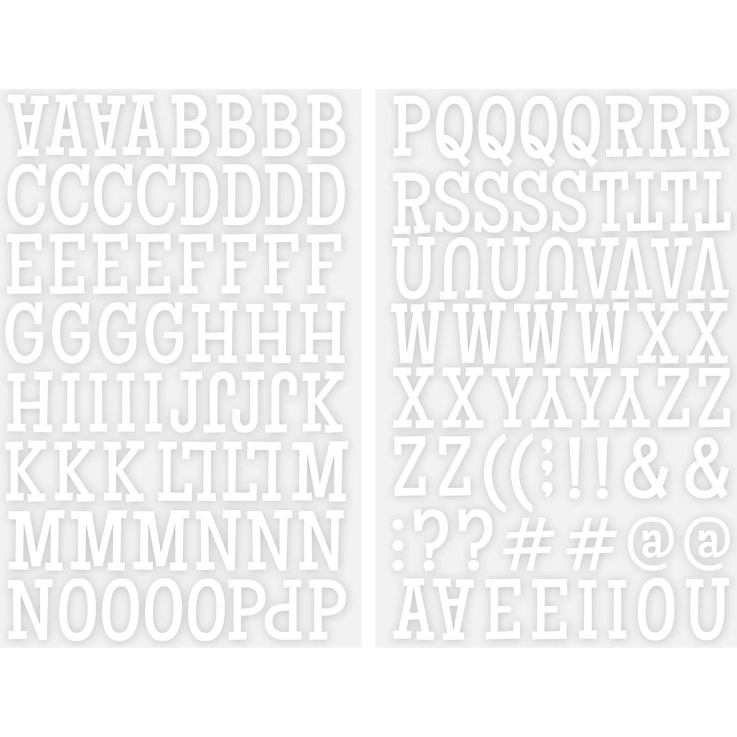 Letras de T-Shirt para Planchar SEI 2.54 cm Blancas