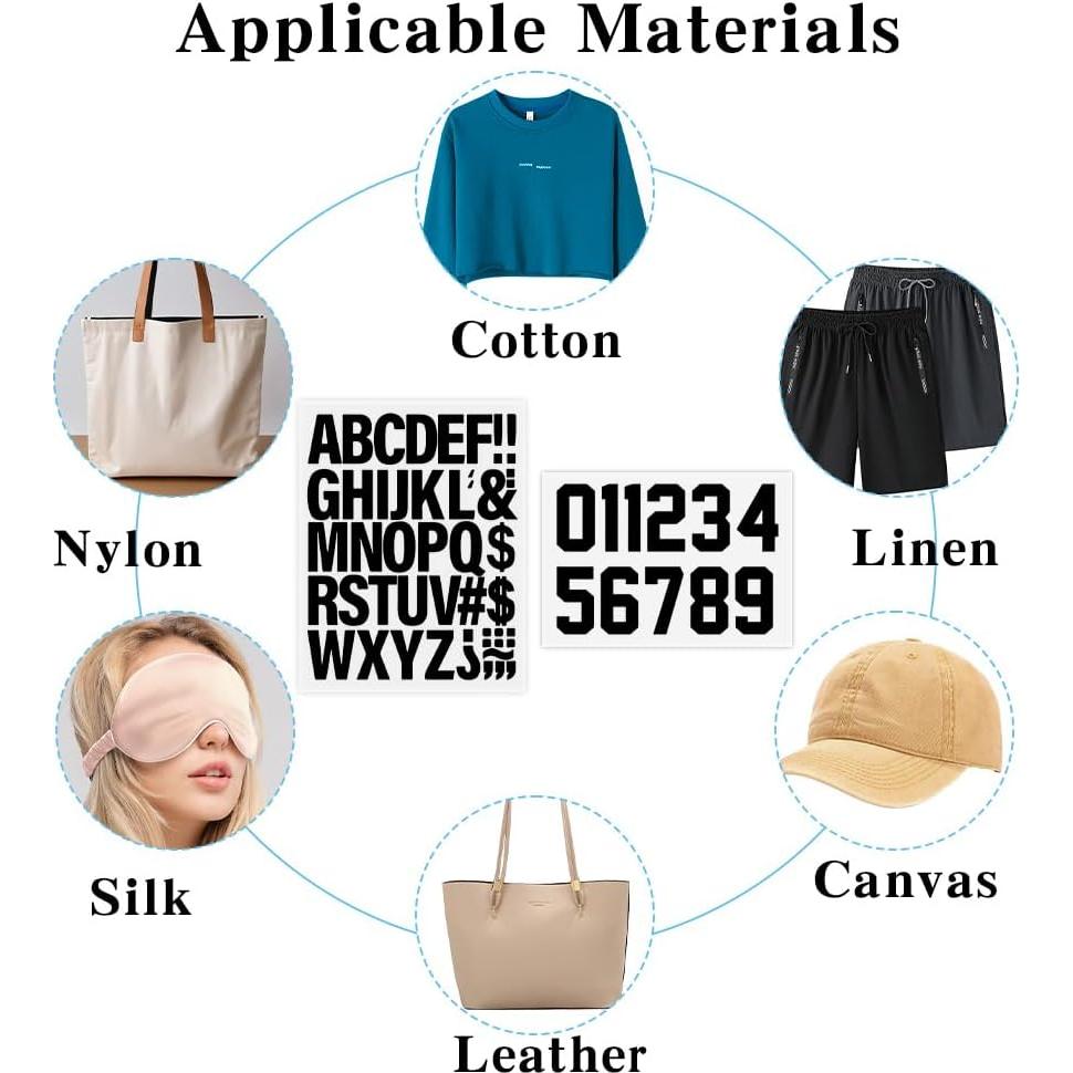 Juego de Letras y Números Termoadhesivos KQNBI 199 Piezas