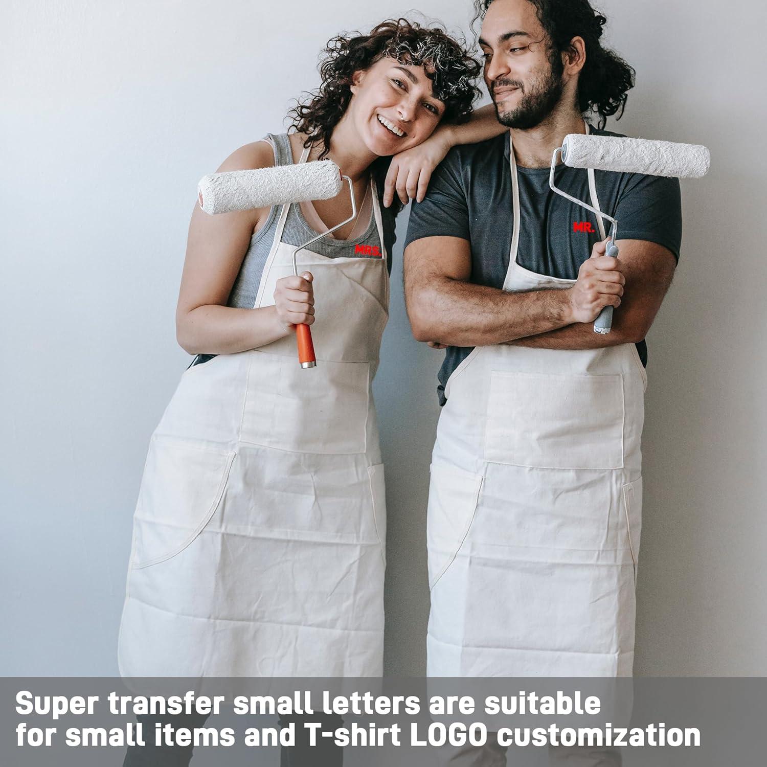 30 Hojas Letras Termoadhesivas Pequeñas Flowing Fun - Vinilo para Tela