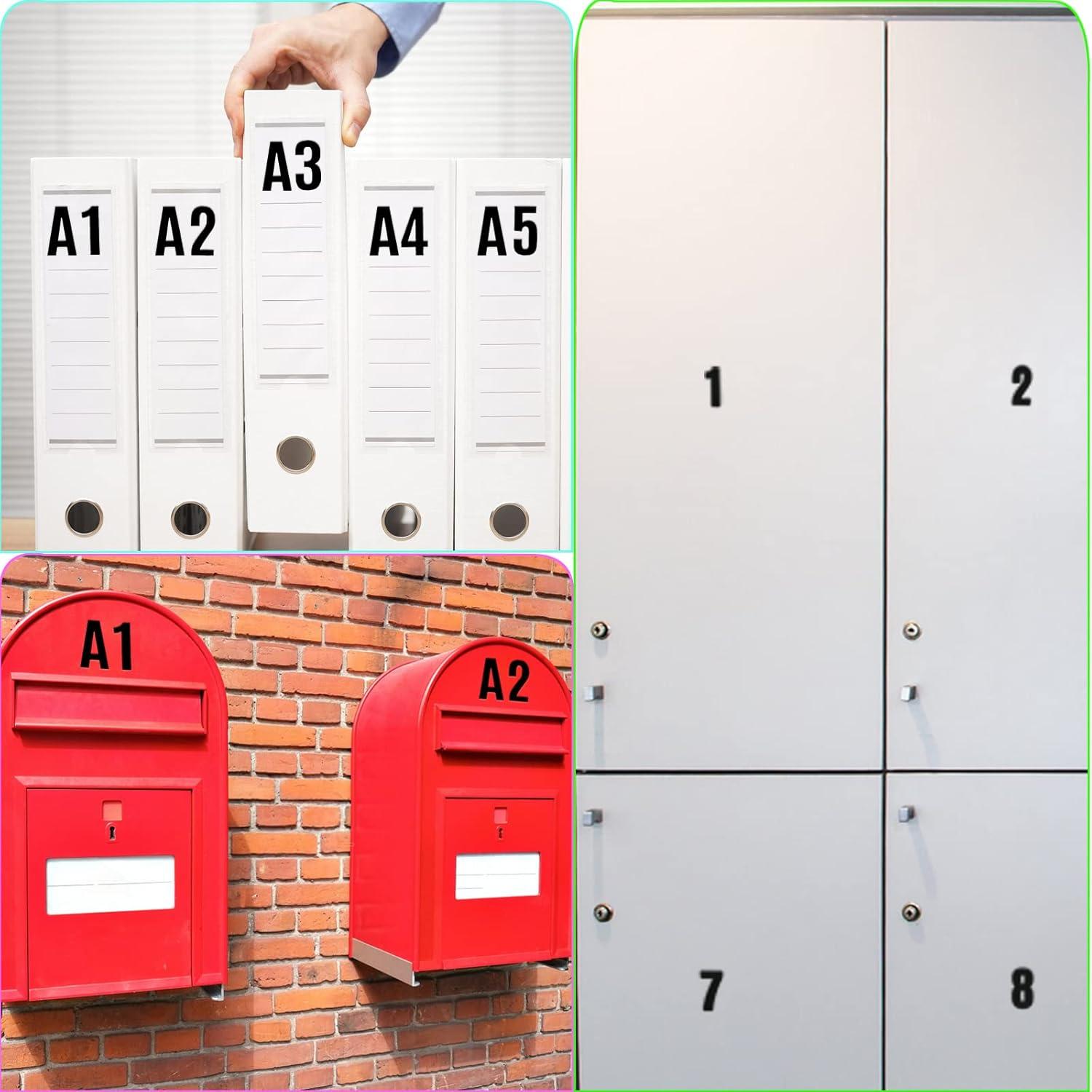 810 Stickers Letras y Números Vinilo Llewyn 2.54cm Negro