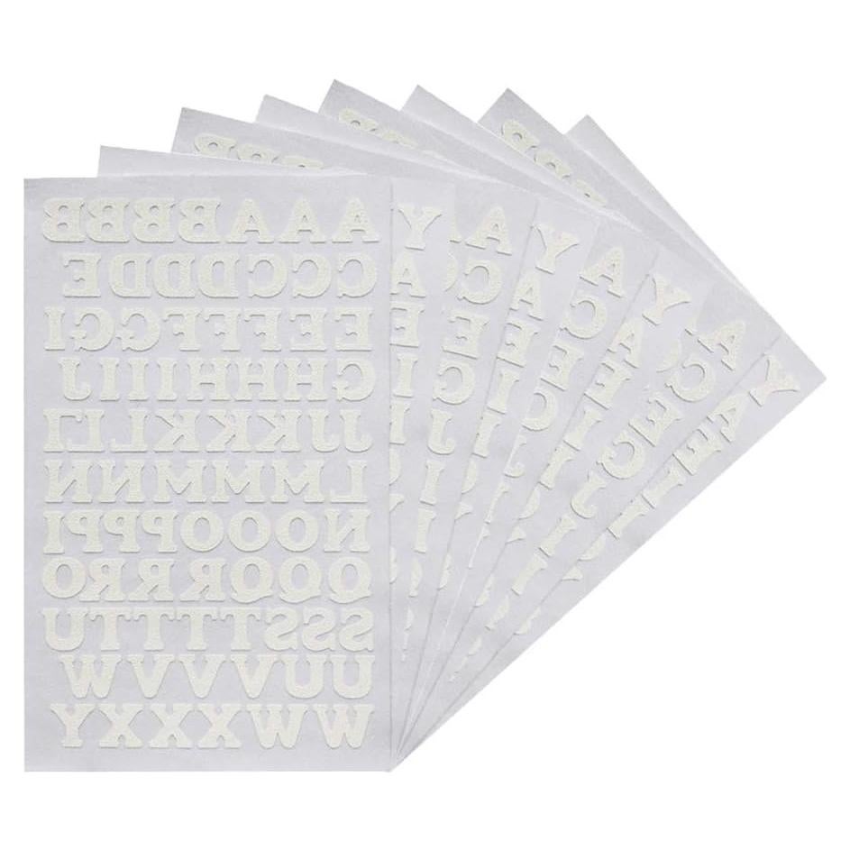 Letras de Flock de Algodón Magfok 1.9 cm - 8 Hojas Blancas