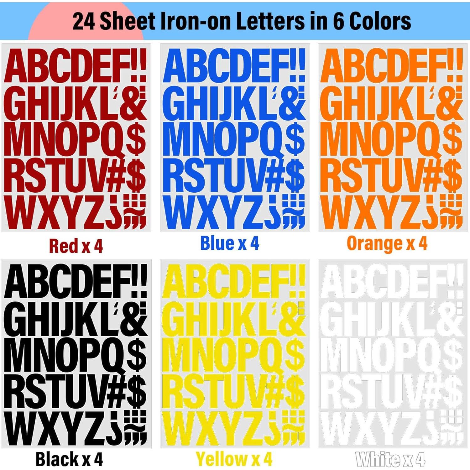 24 Hojas Letras Termoadhesivas Mckanti 1056 Piezas 6 Colores