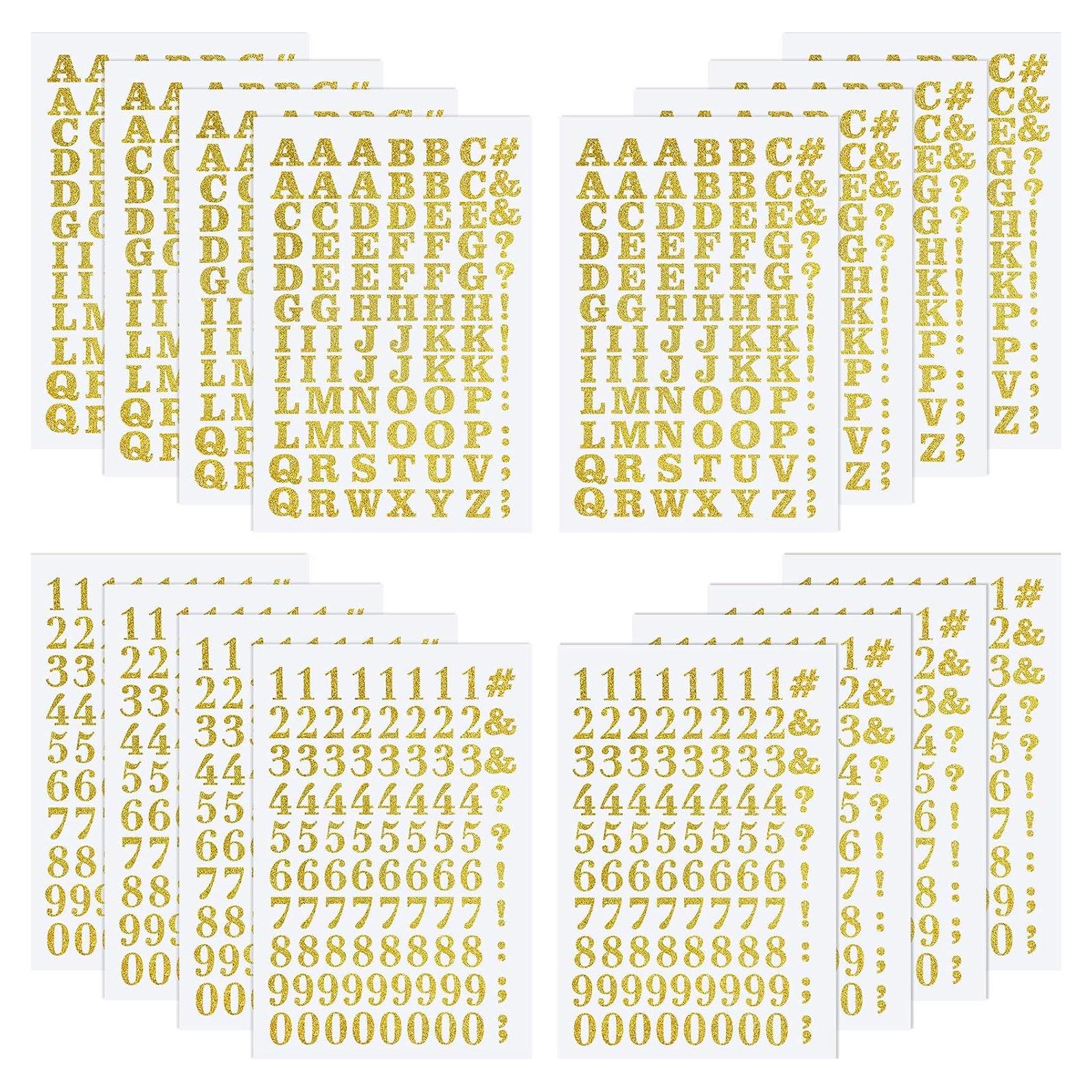 Zonon Letras y Números de Transferencia de Calor 1408 Pcs Dorado