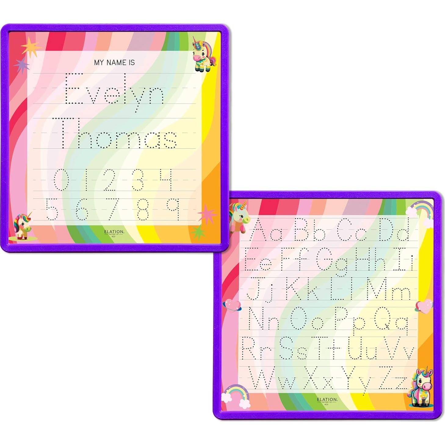 Tablero de Trazado de Nombres Unicornio Elation 24.1cm Doble Cara