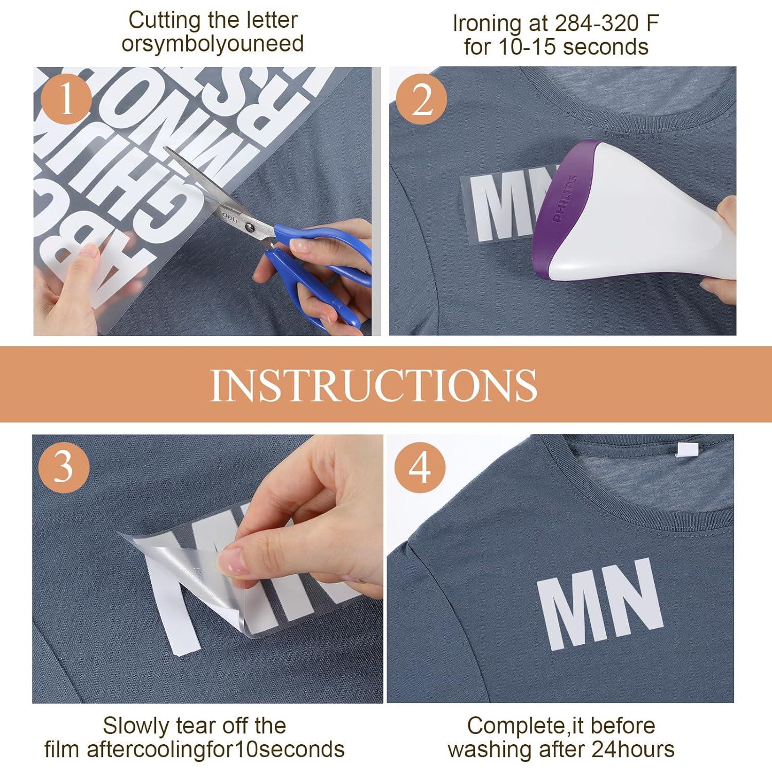 10 Letras de Transferencia de Calor Vinilo Blanco YBEATY A-Z