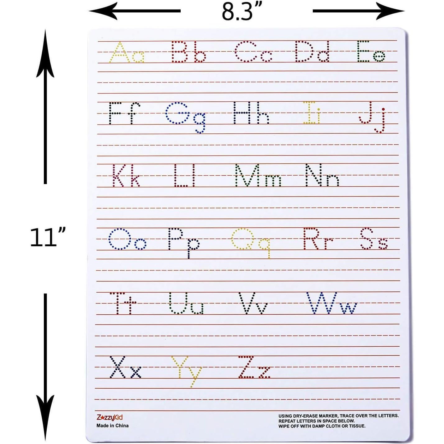 5 Tableros de Trazado de Letras y Números ZazzyKid 21x28cm