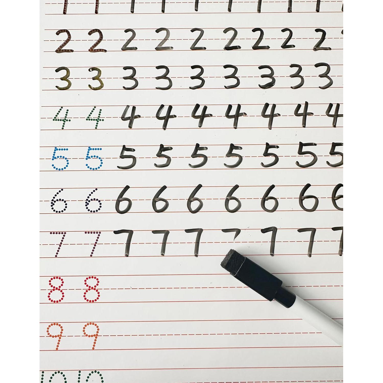 5 Tableros de Trazado de Letras y Números ZazzyKid 21x28cm