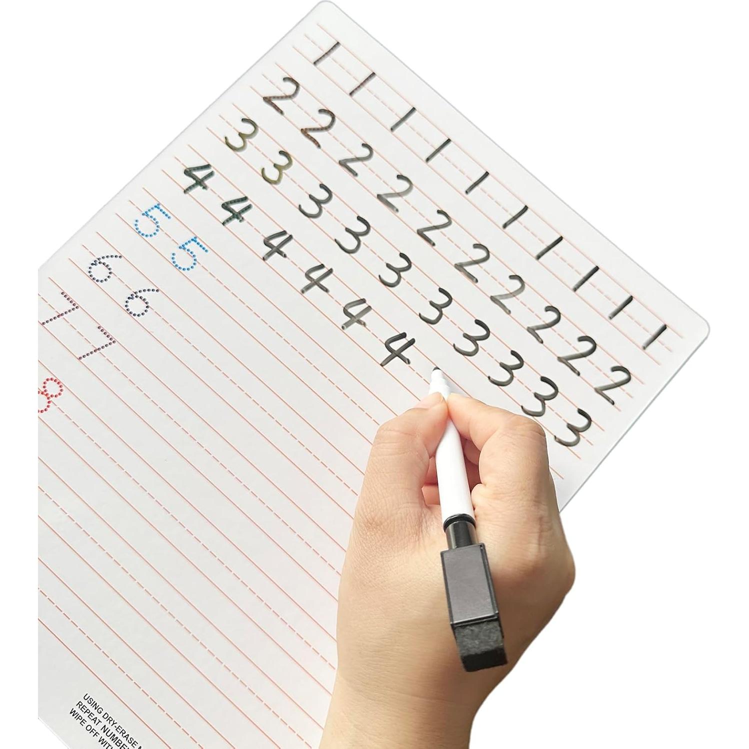 5 Tableros de Trazado de Letras y Números ZazzyKid 21x28cm