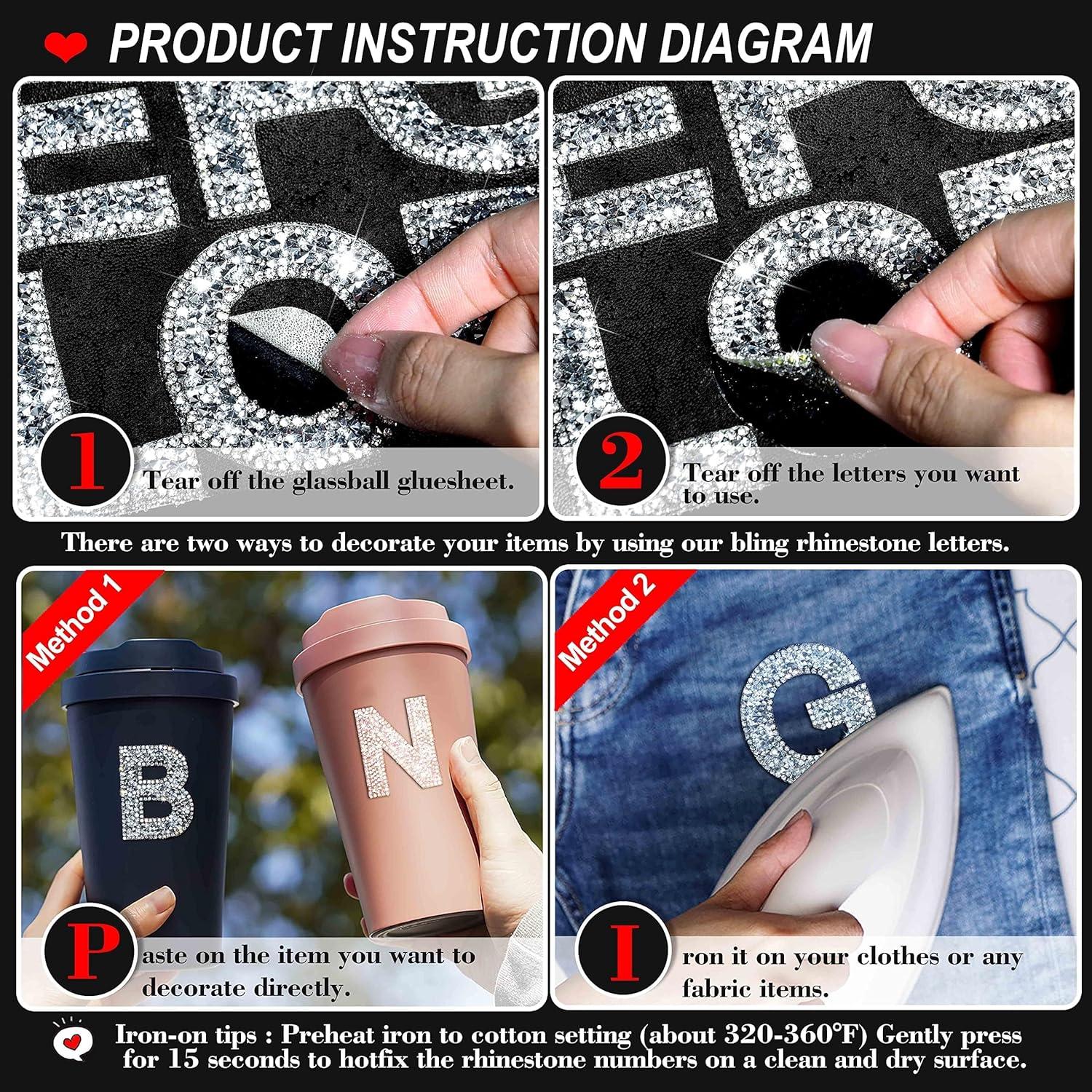 Calcomanías de Letras Brillantes Locacrystal 34 Pcs 5.7 cm