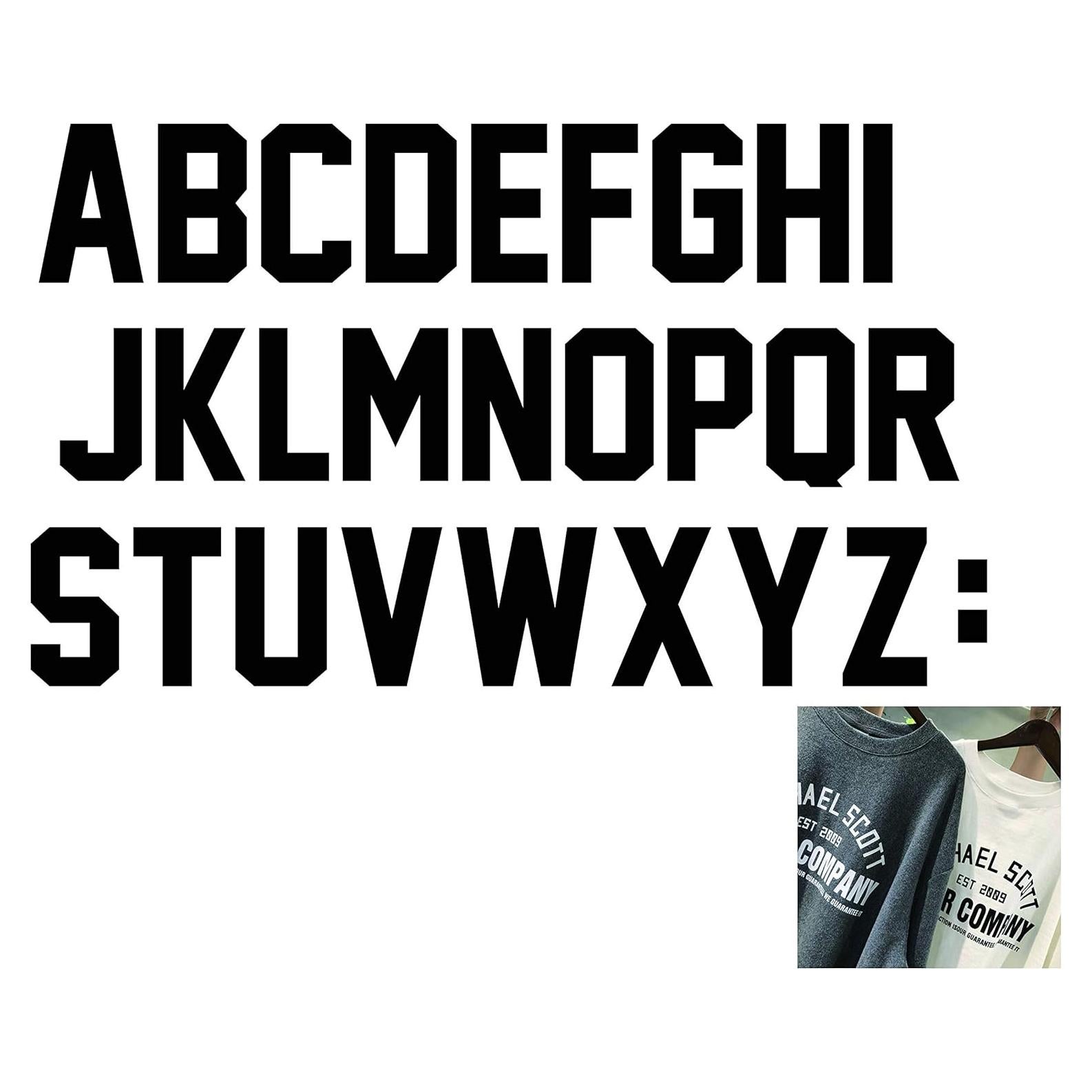 Letras de Hierro Transferibles Fanbay 52 Piezas 10.16 cm Negro