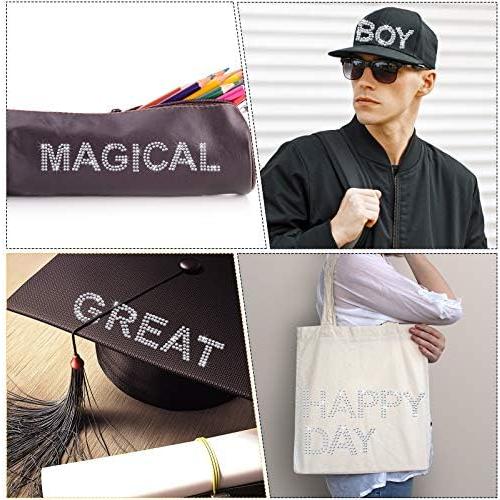 Zonon 136 Piezas Letras de Strass Autoadhesivas Plata