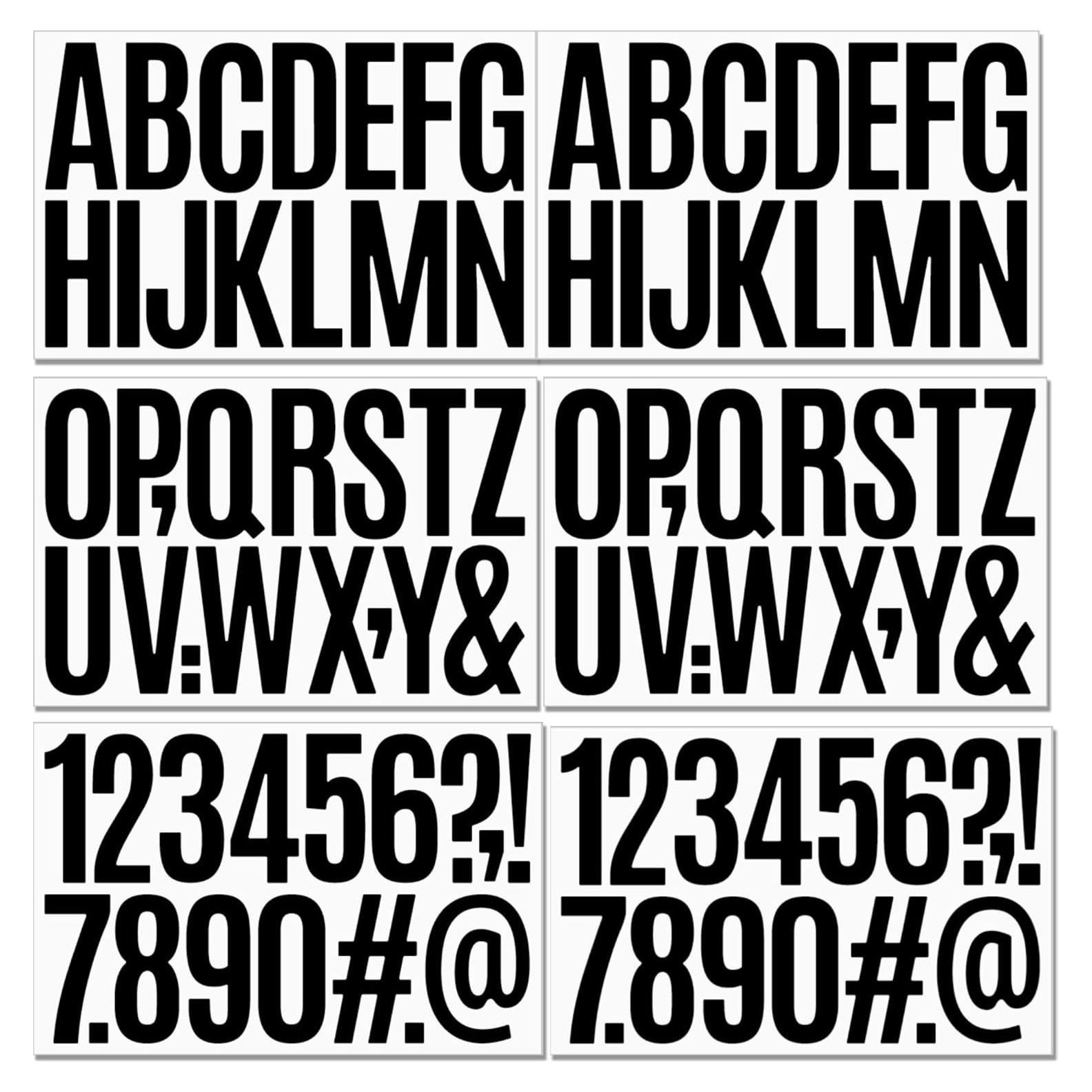 Kit de Etiquetas Autoadhesivas Letras y Números Debinolo 9 Hojas 7.62 cm Negro